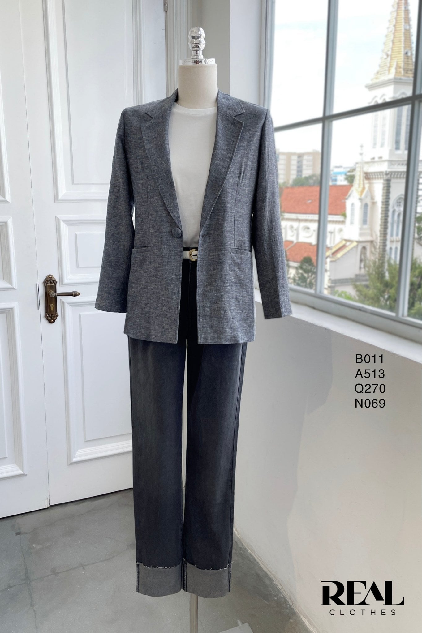 Blazer Tokyo xám có lót SALE