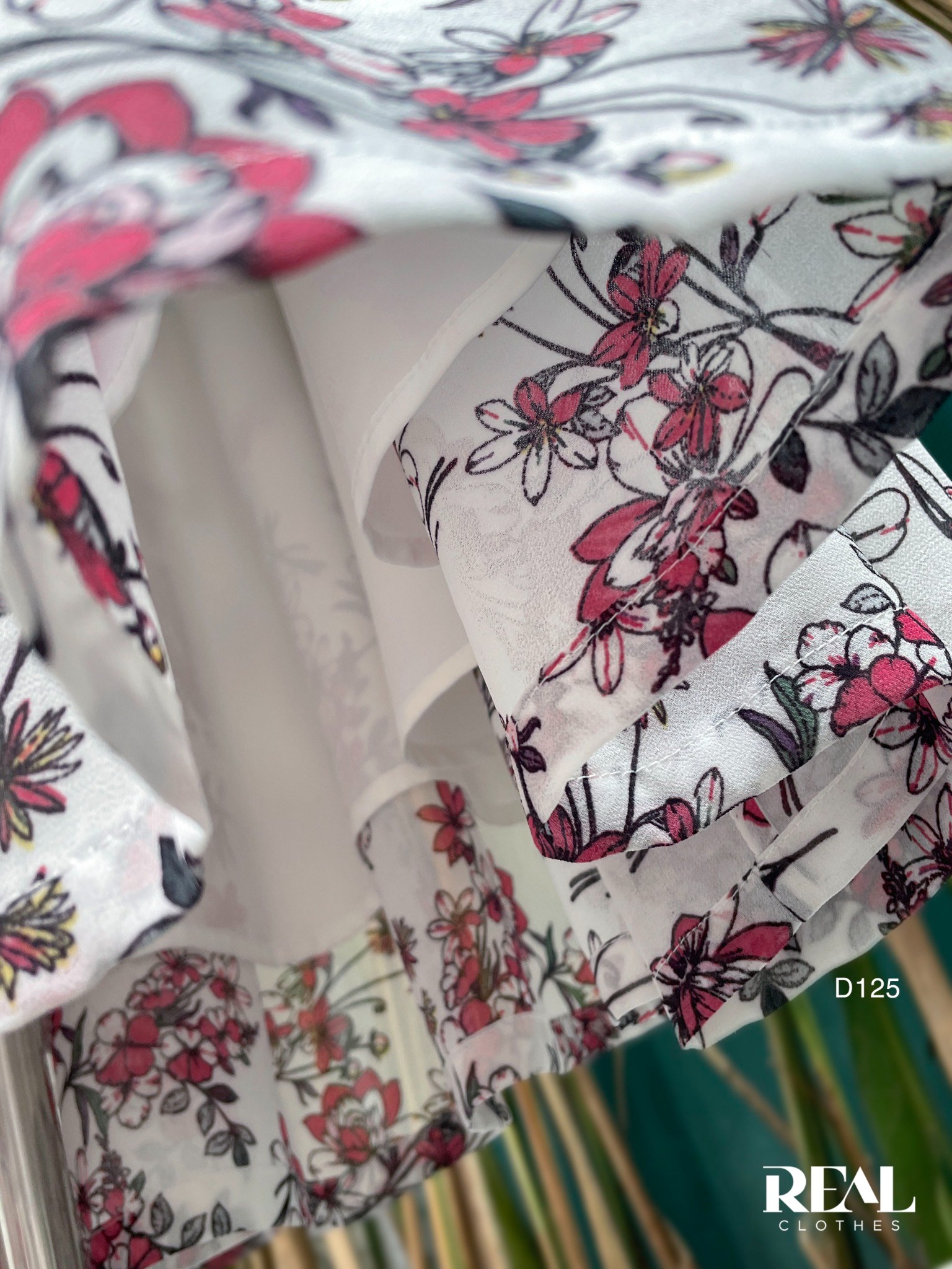 Đầm voan tơ hoa đỏ SALE - size XS