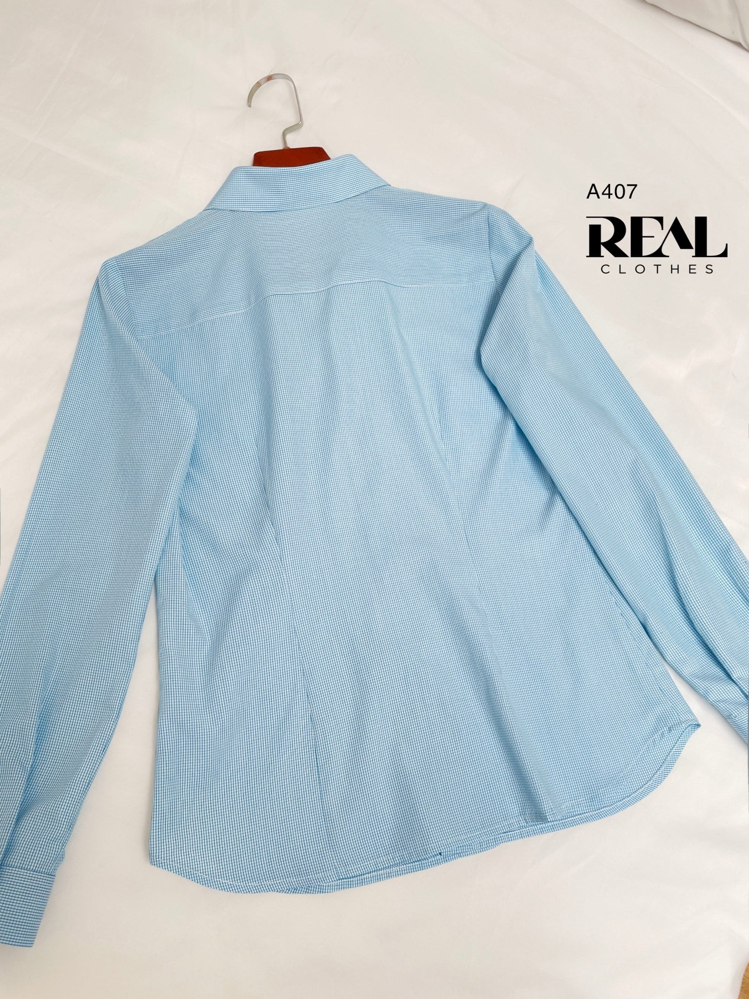 Sơ mi cổ Đức caro mint