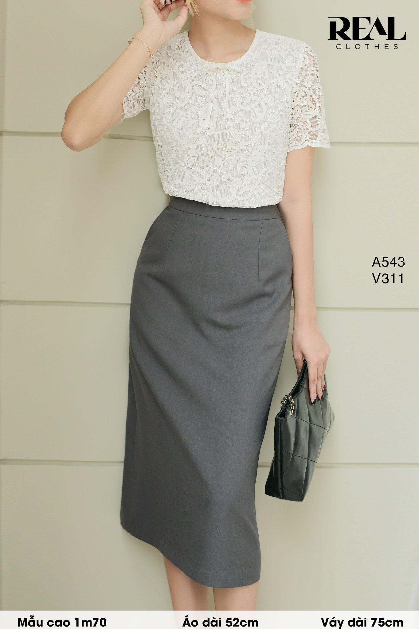 Áo ren nơ trắng FINAL SALE - size XS