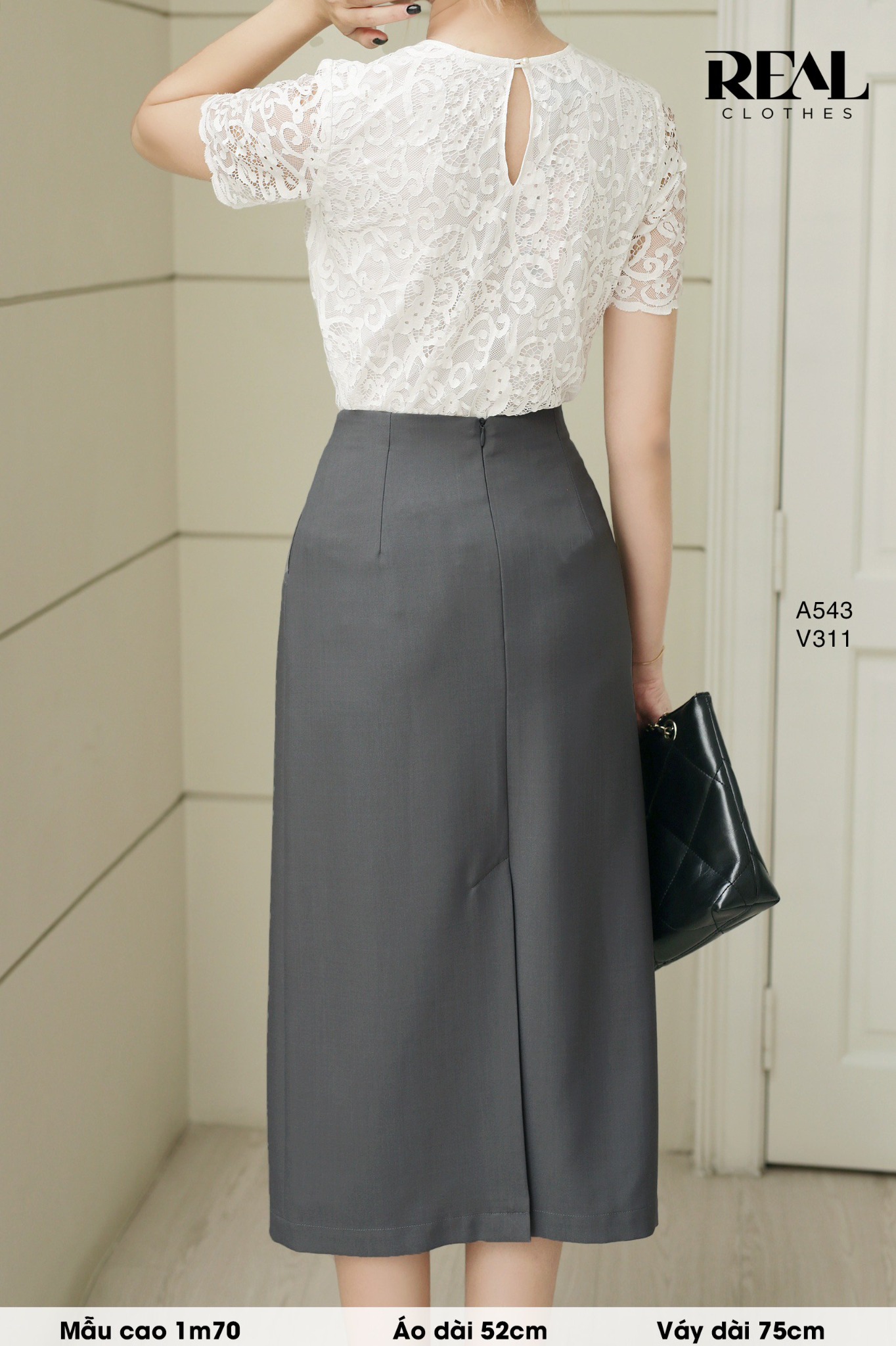 Áo ren nơ trắng FINAL SALE - size XS