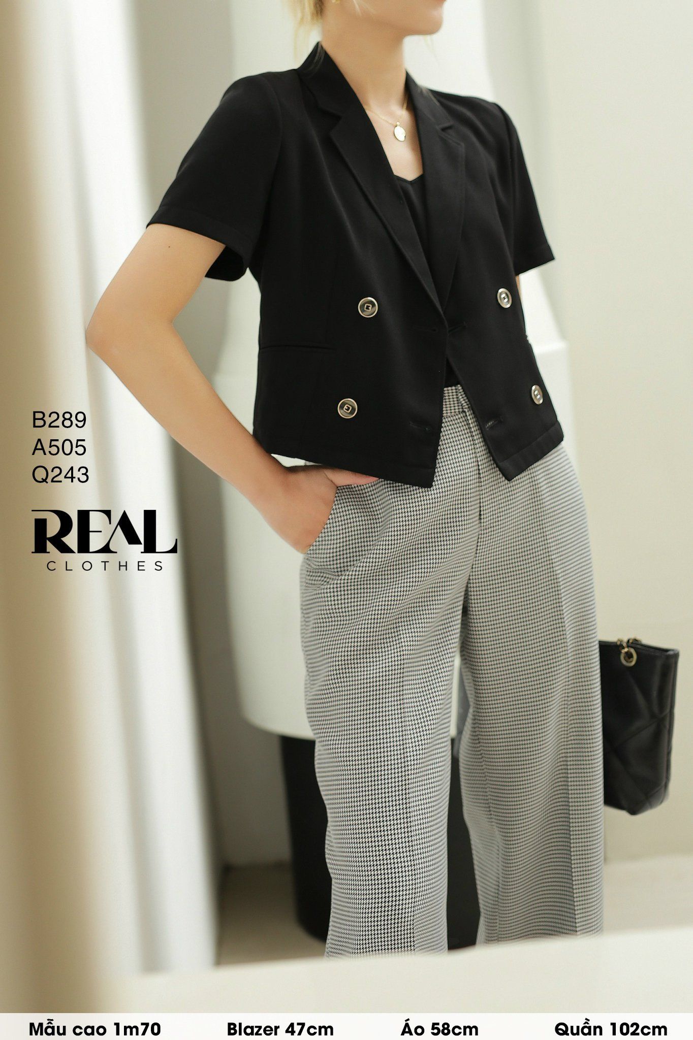  Blazer croptop đen 