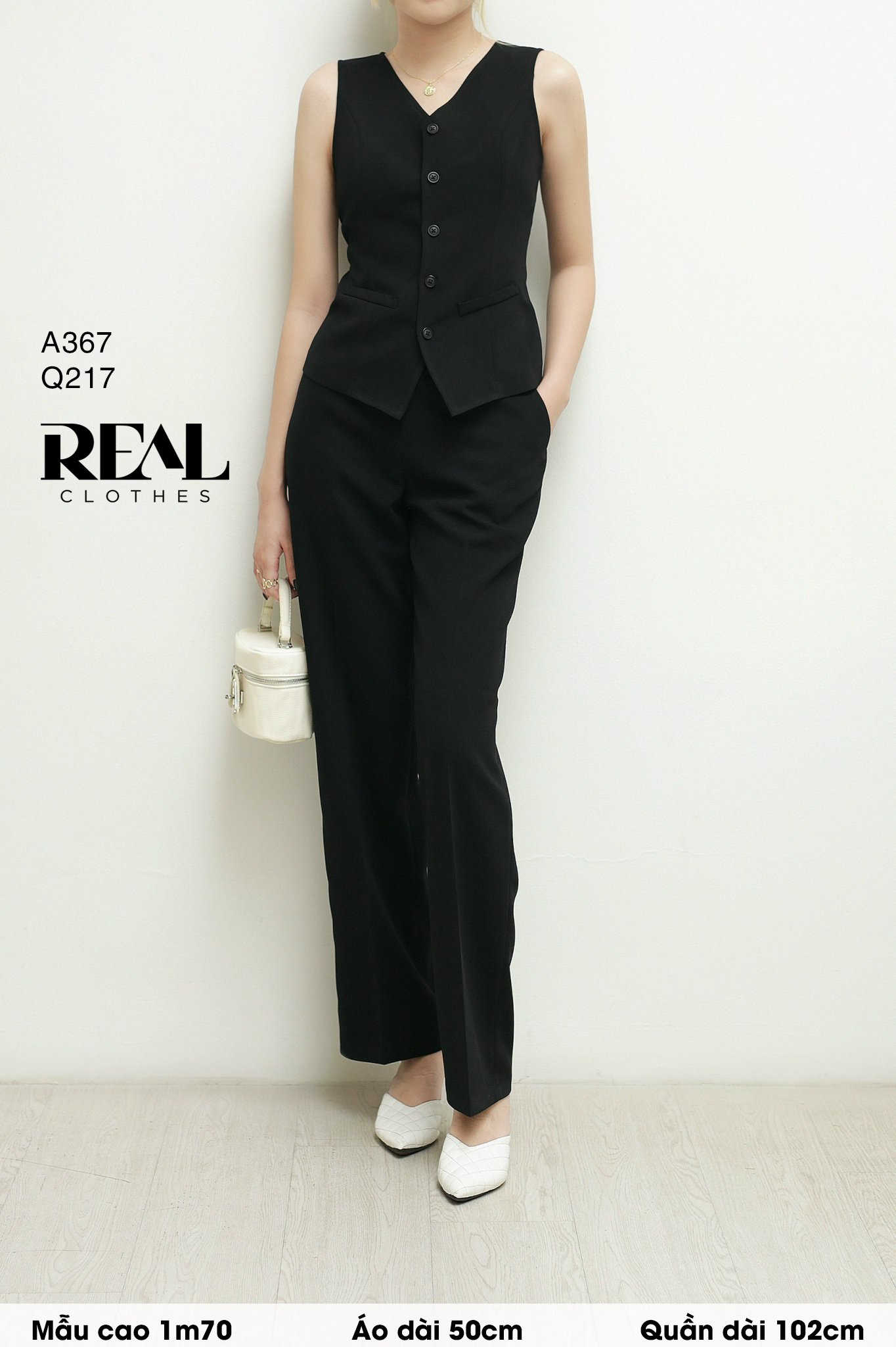 Áo kiểu ghile đen