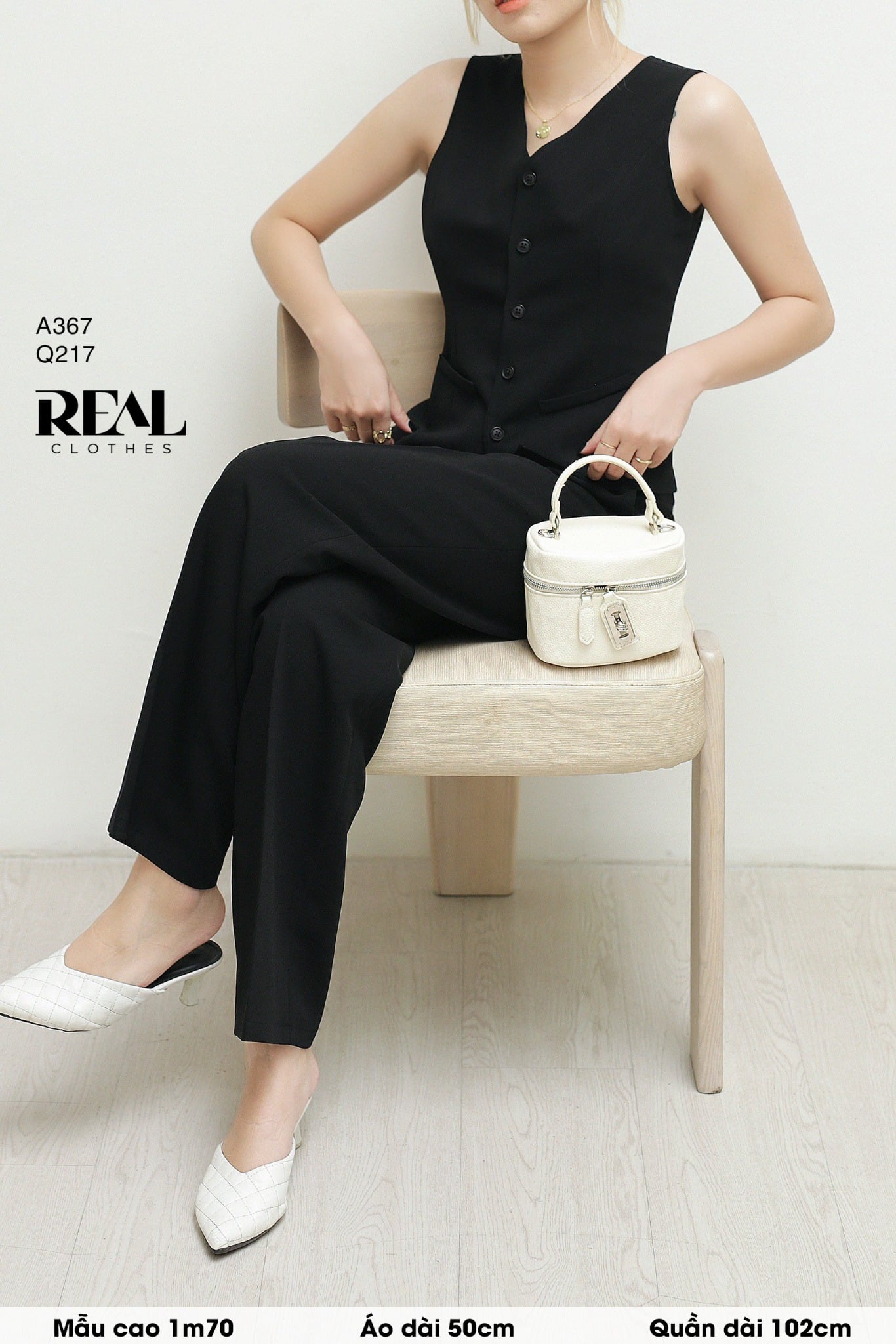 Áo kiểu ghile đen