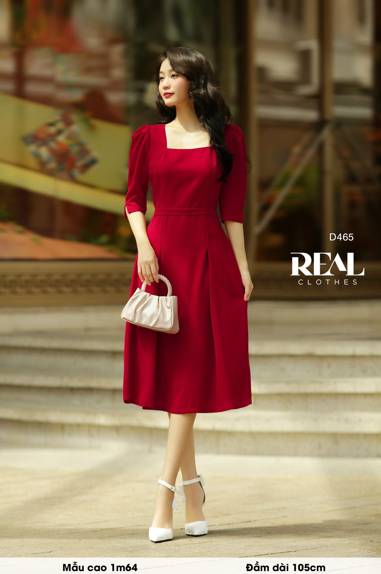 Đầm ngọc lan đỏ