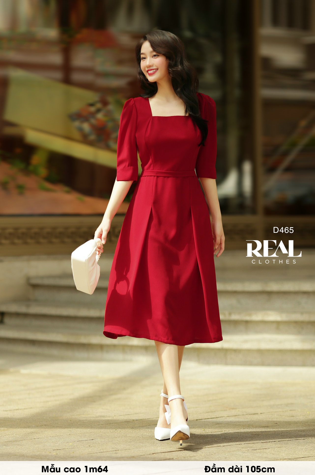 Đầm ngọc lan đỏ