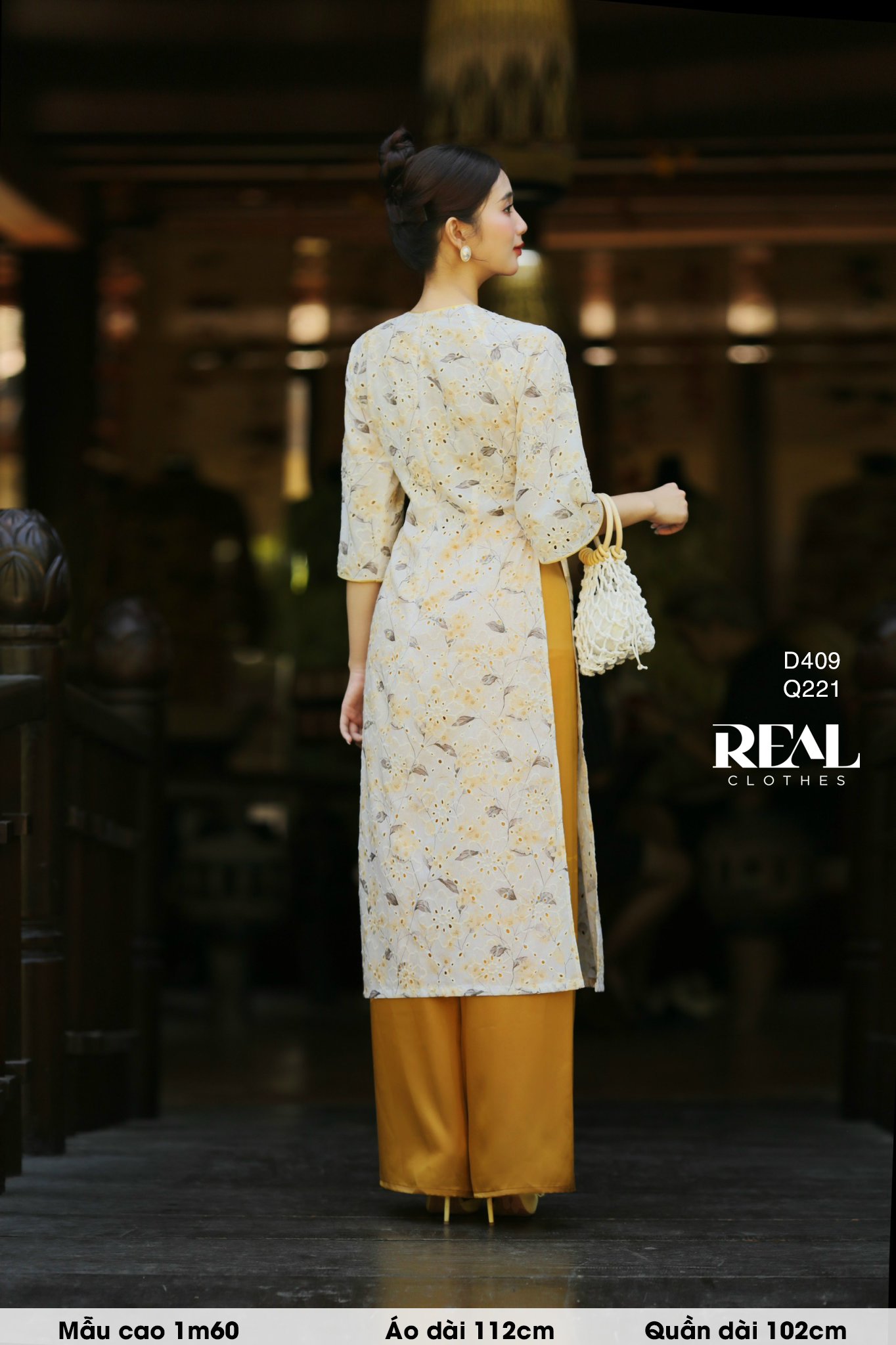 Áo dài cách tân thanh mai vàng LÓT