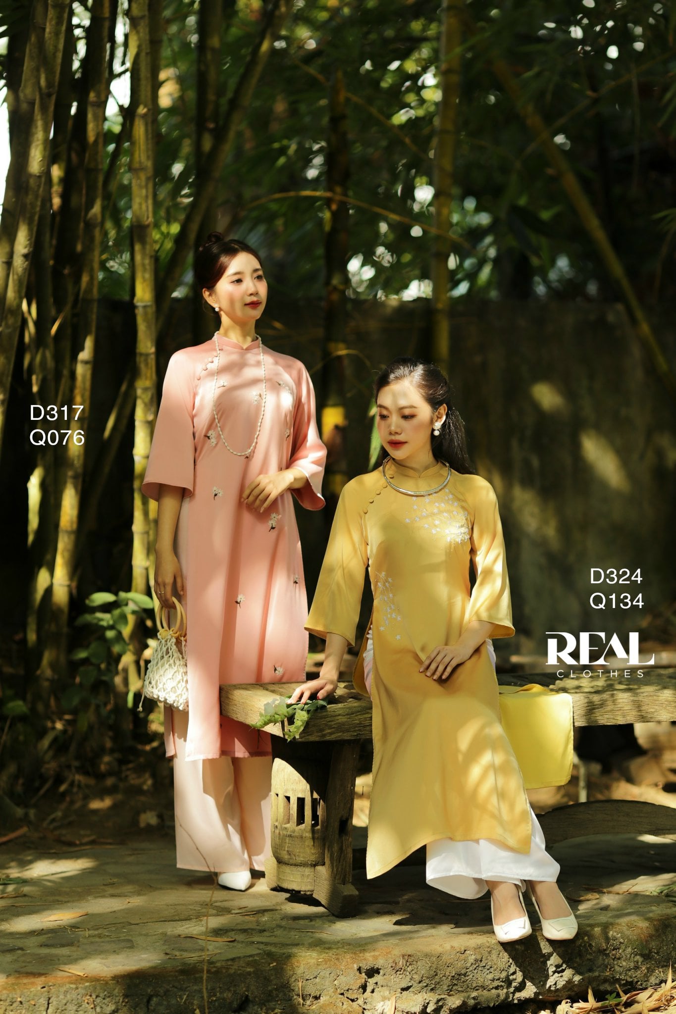 Áo dài cách tân Vivi hồng cam