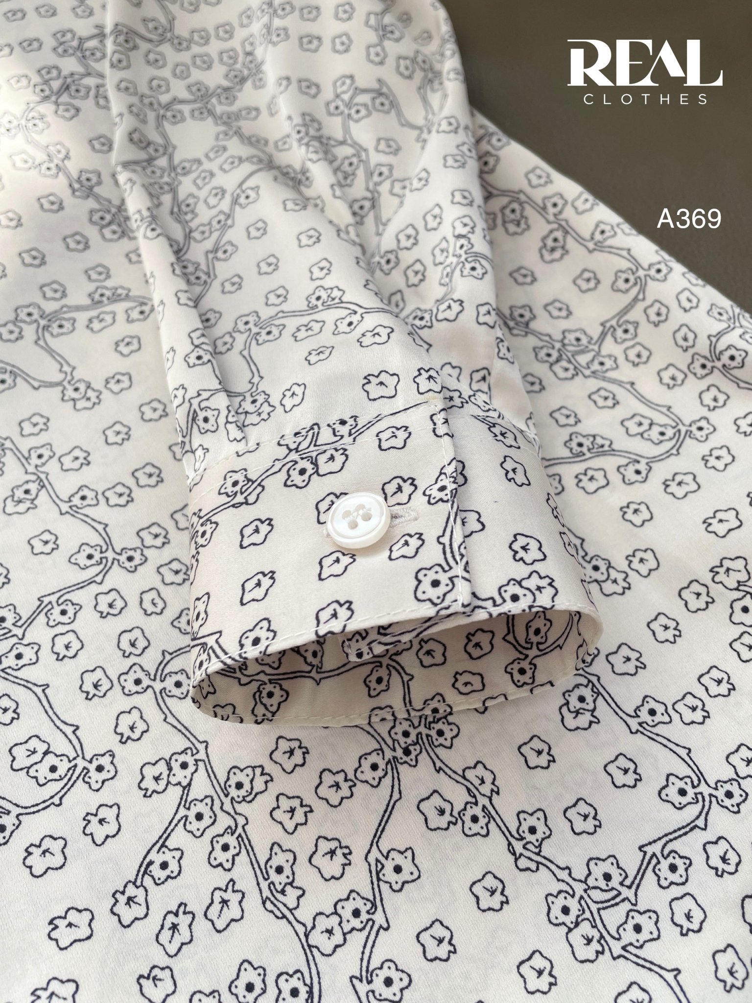 Sơ mi satin hoa kem