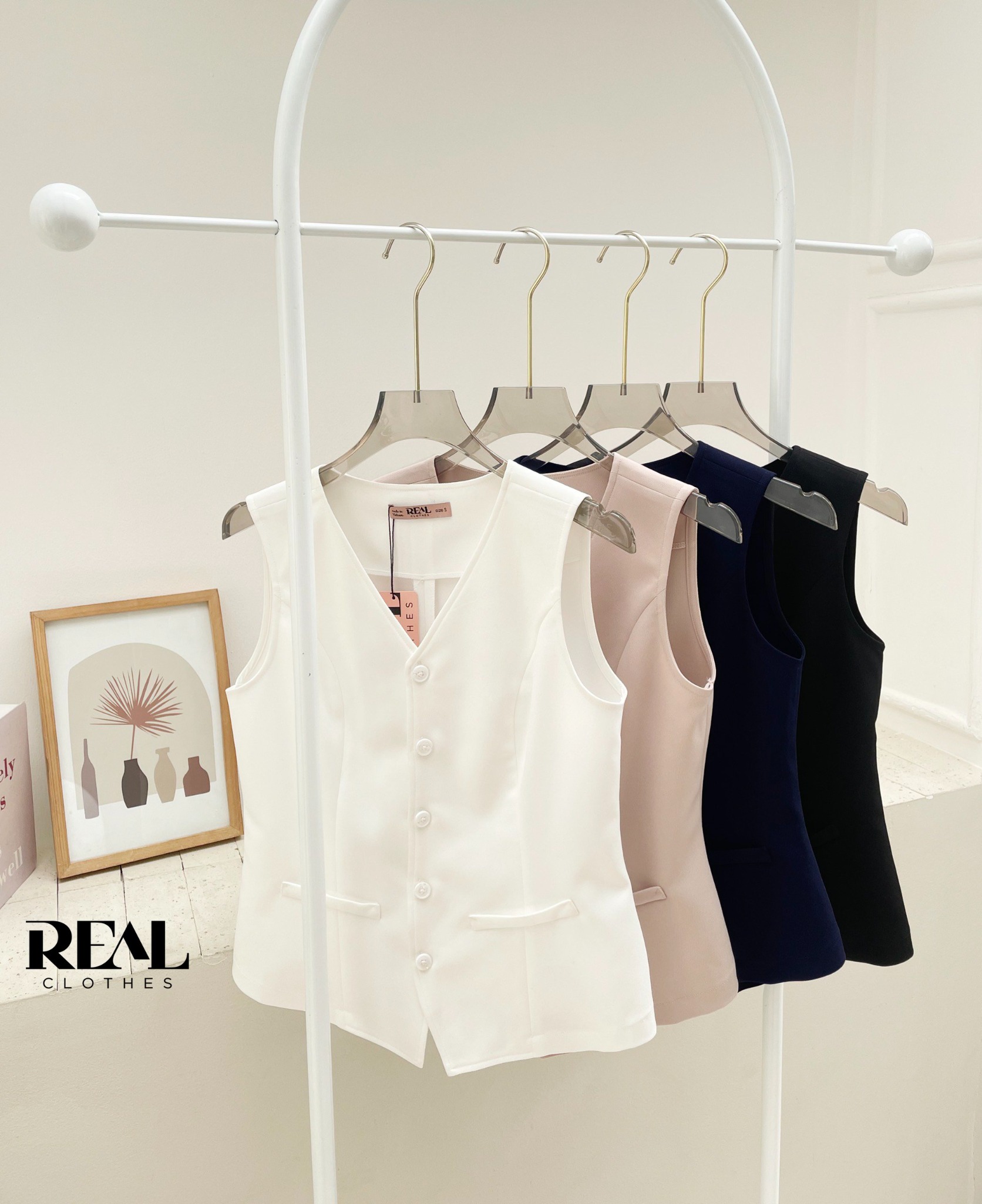 Áo kiểu ghile nude