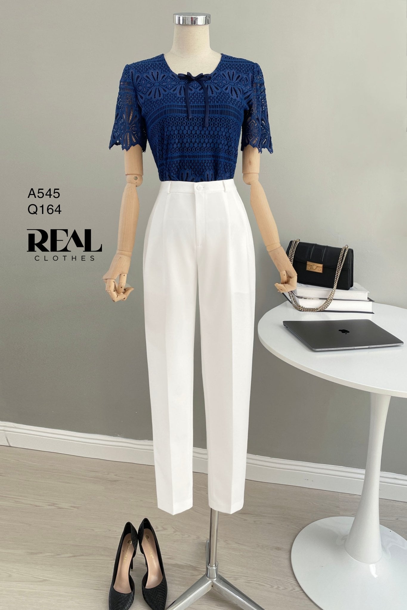 Áo ren nơ xanh SALE