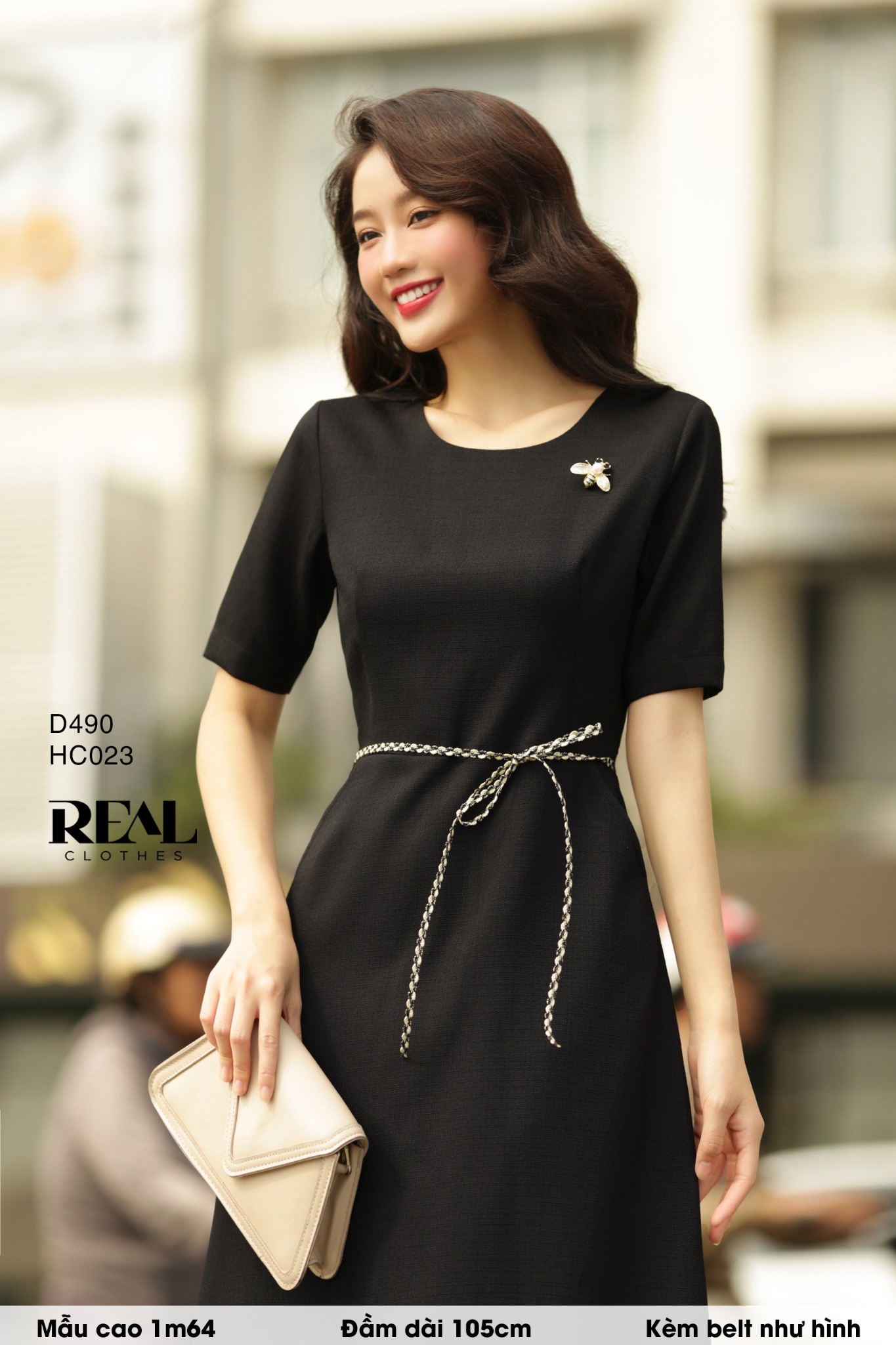 Đầm classic đen (Kèm belt)