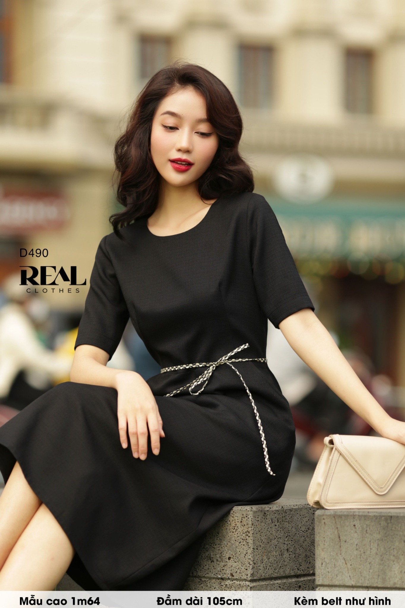 Đầm classic đen (Kèm belt)