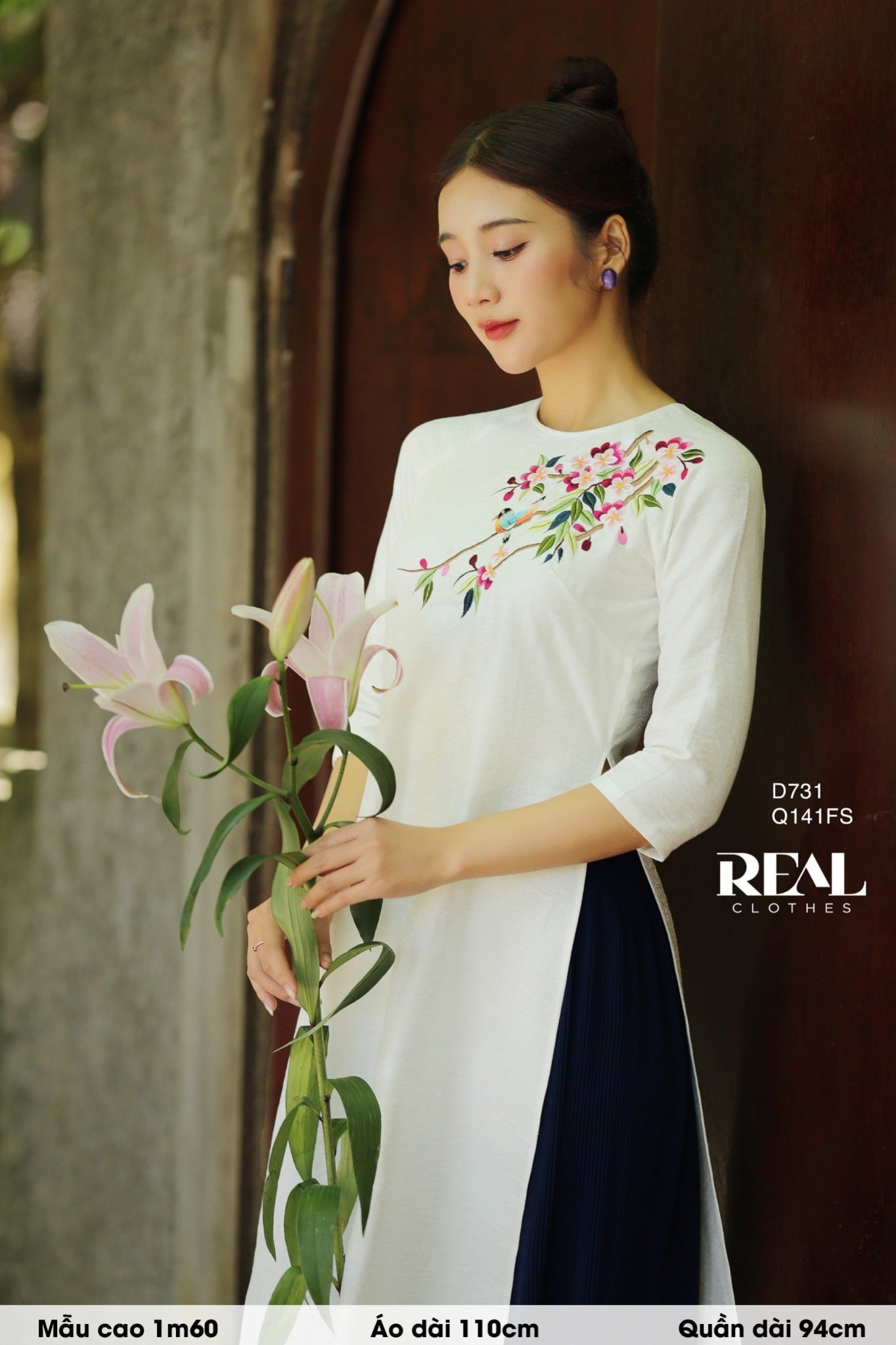 Áo dài cách tân moon thêu chim