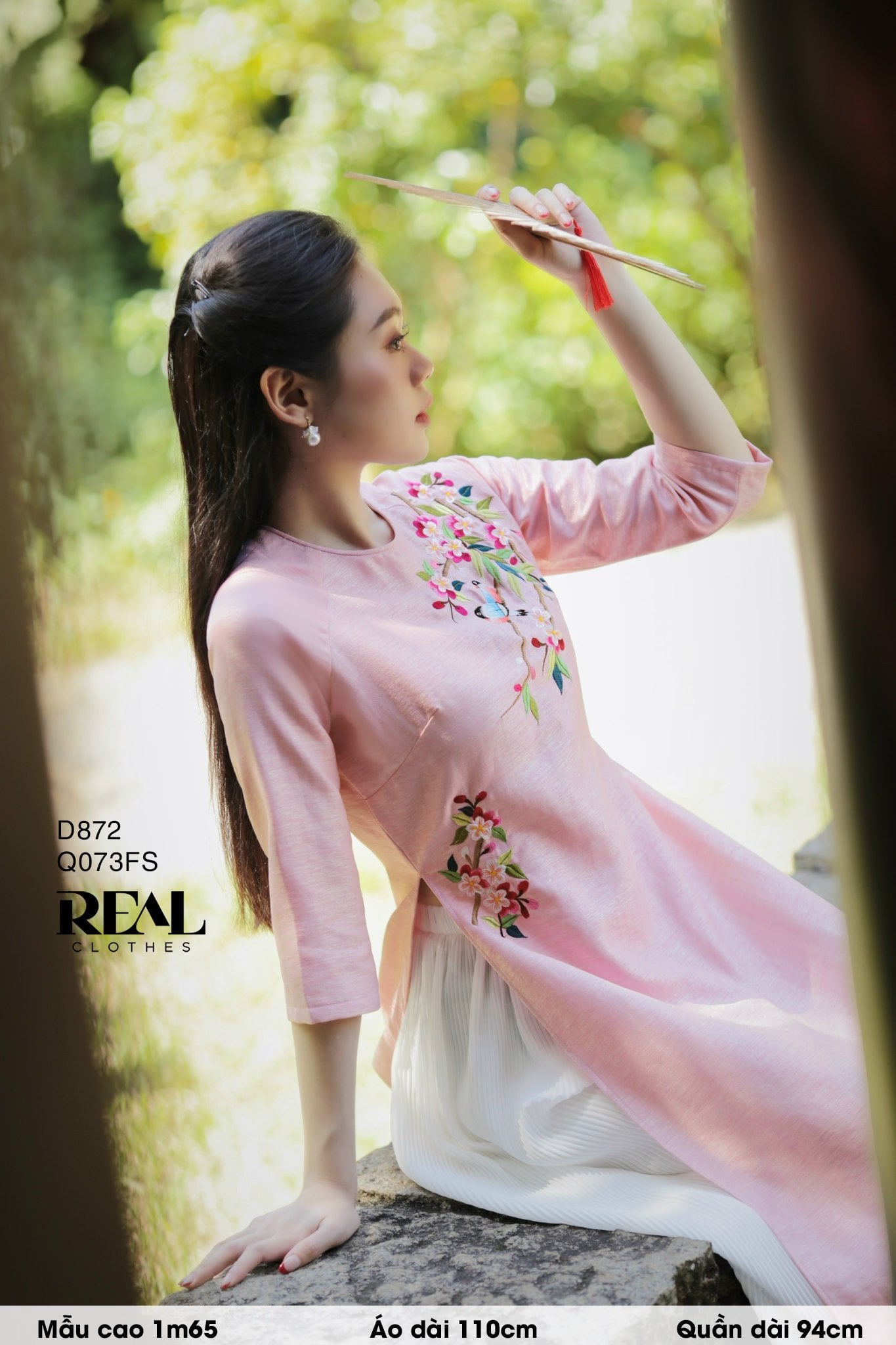 Áo dài cách tân Rose thêu - size XS