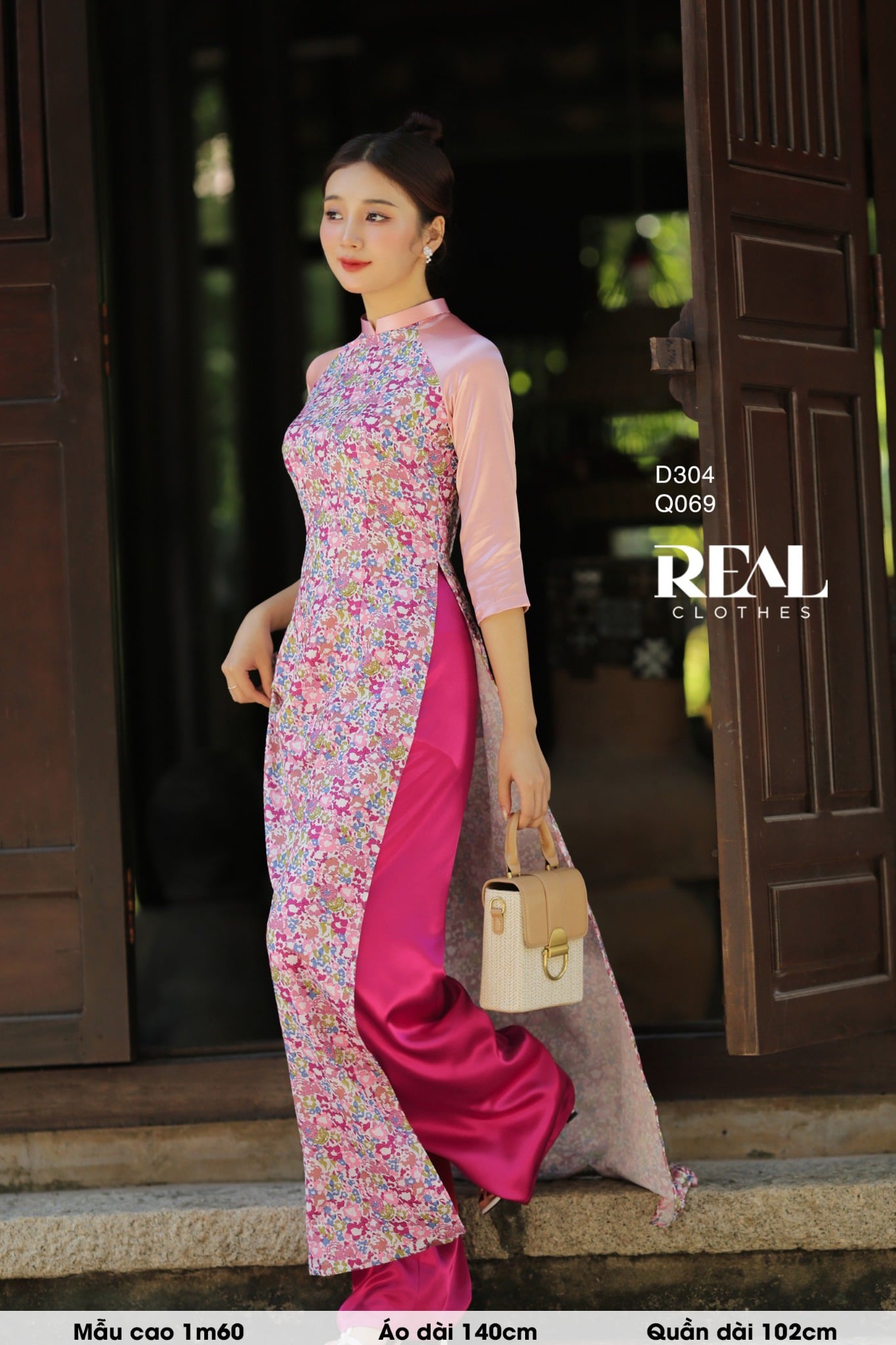 Áo dài truyền thống Ngọc Diệp hồng