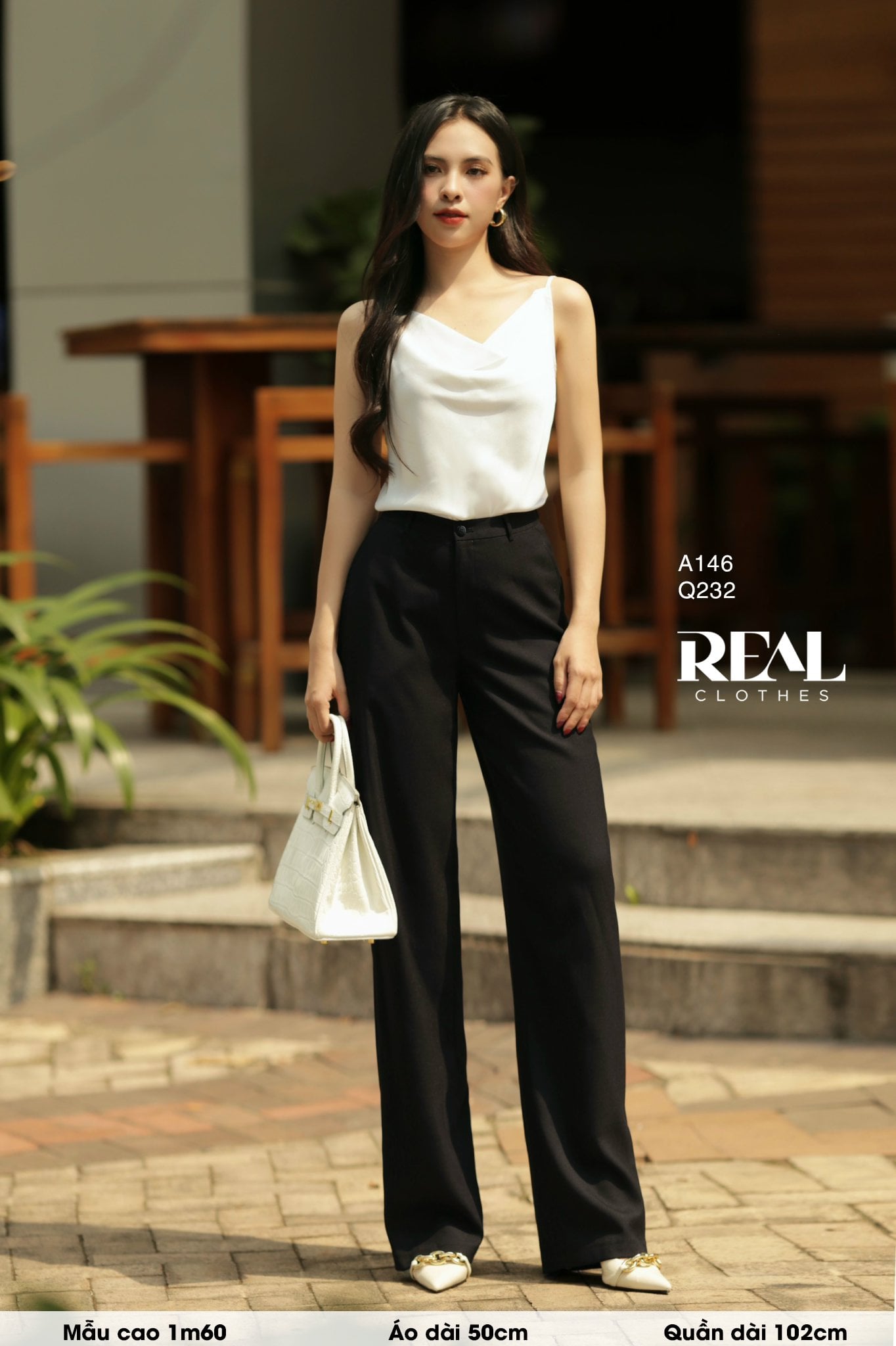 Quần suông linen đen