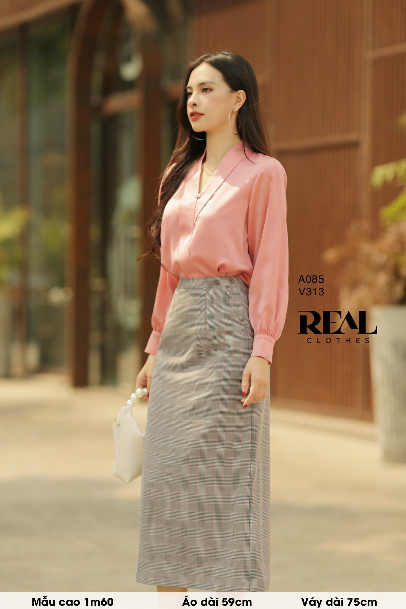 Áo Sarah lụa hồng SALE