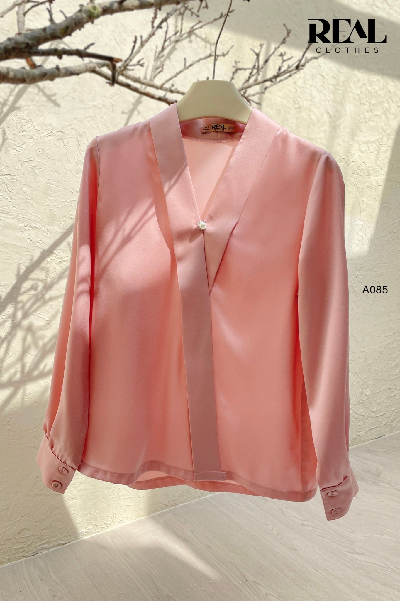 Áo Sarah lụa hồng SALE