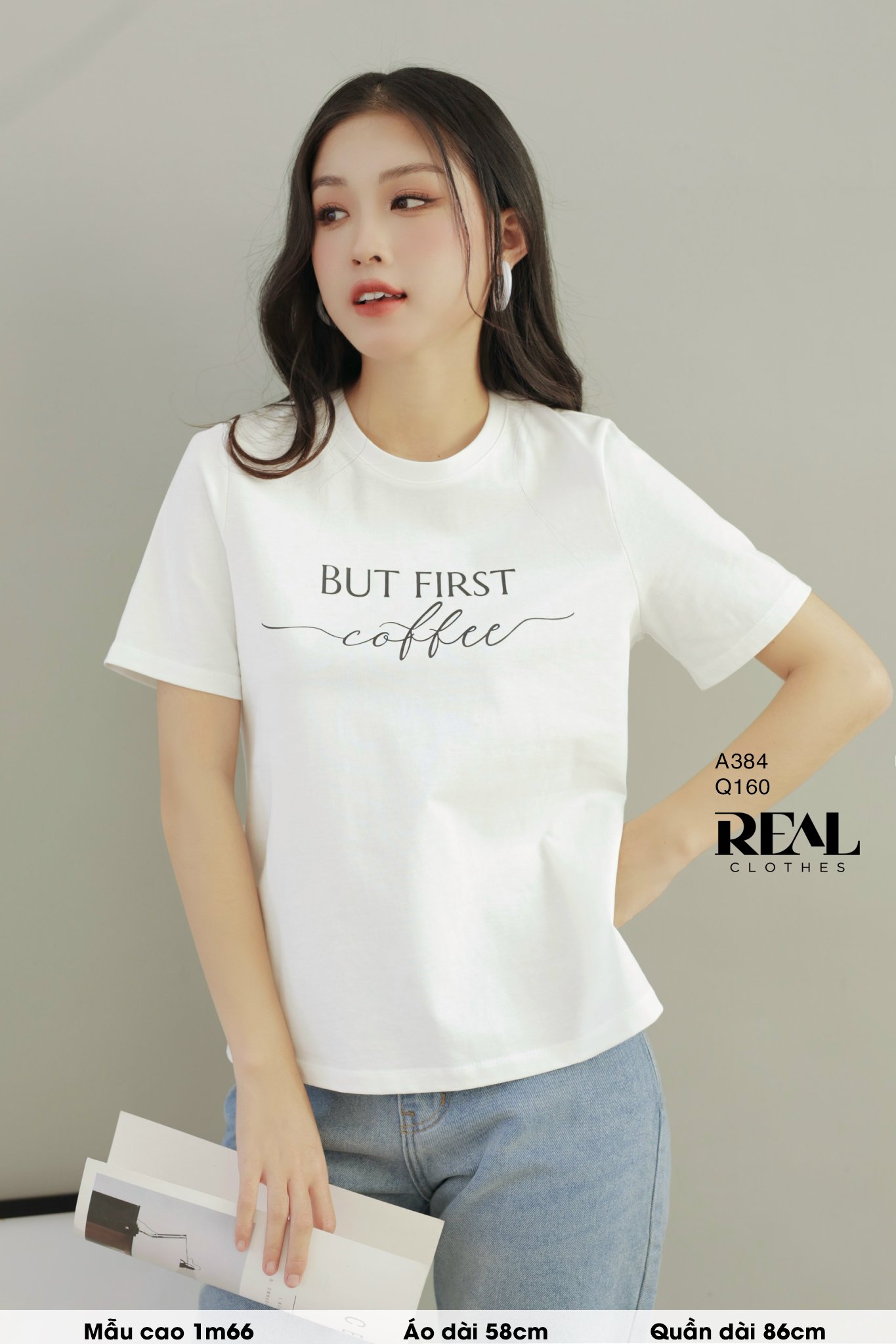 Áo thun cotton trắng COFFEE SALE