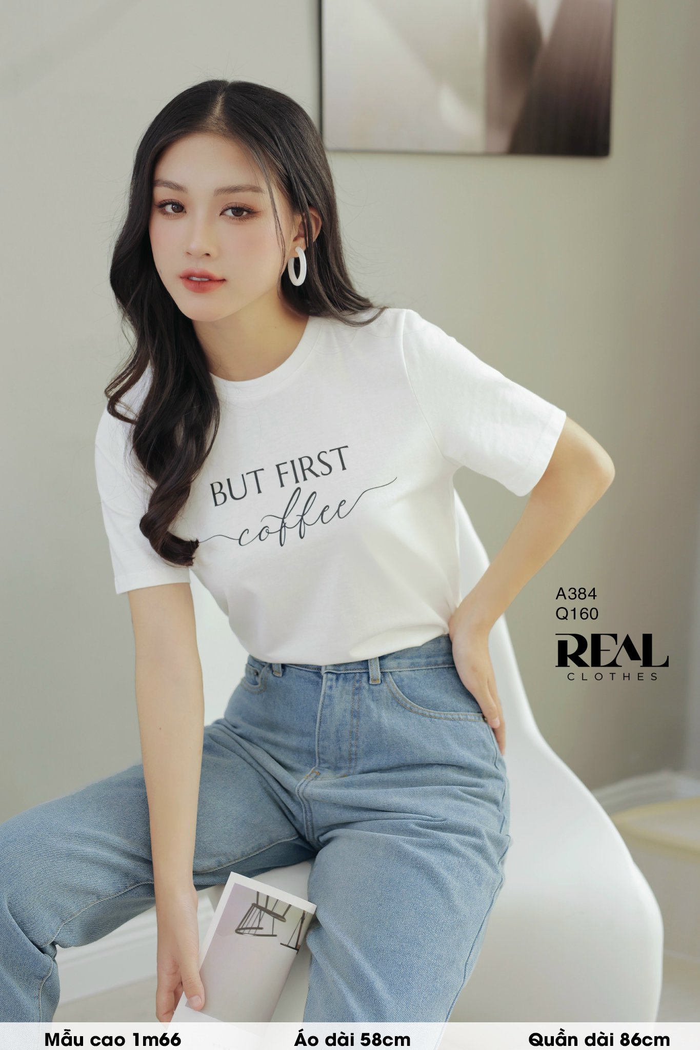 Áo thun cotton trắng COFFEE SALE