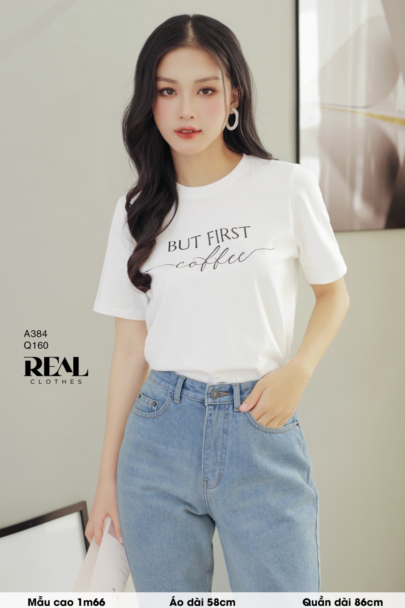 Áo thun cotton trắng COFFEE SALE