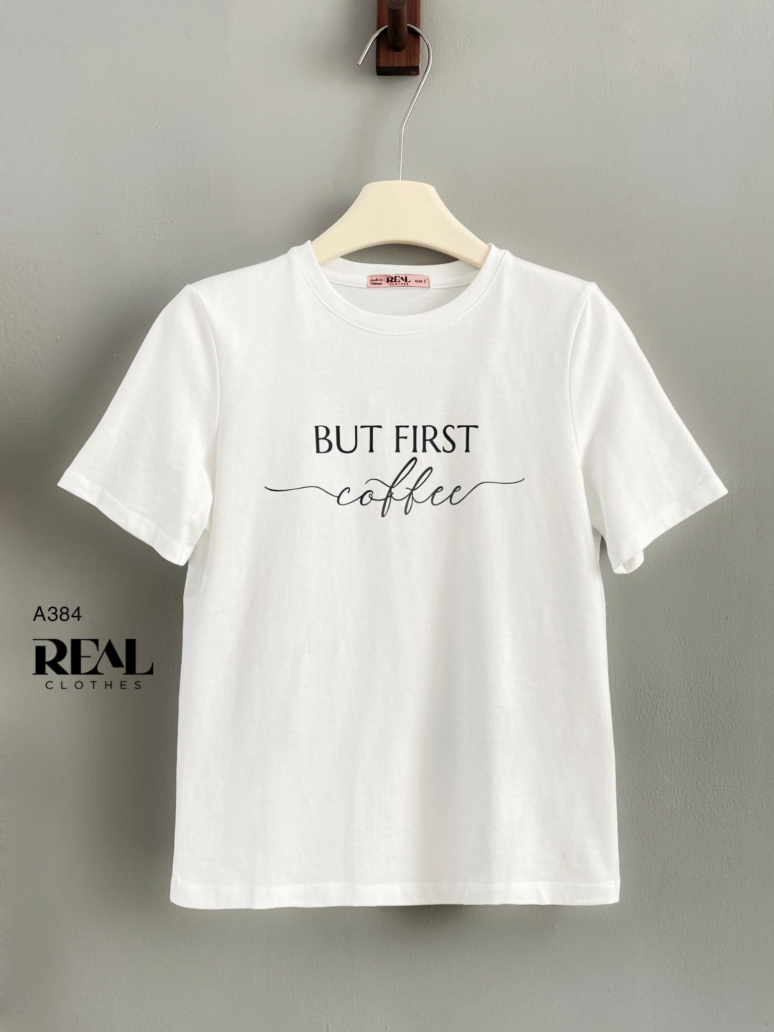 Áo thun cotton trắng COFFEE SALE