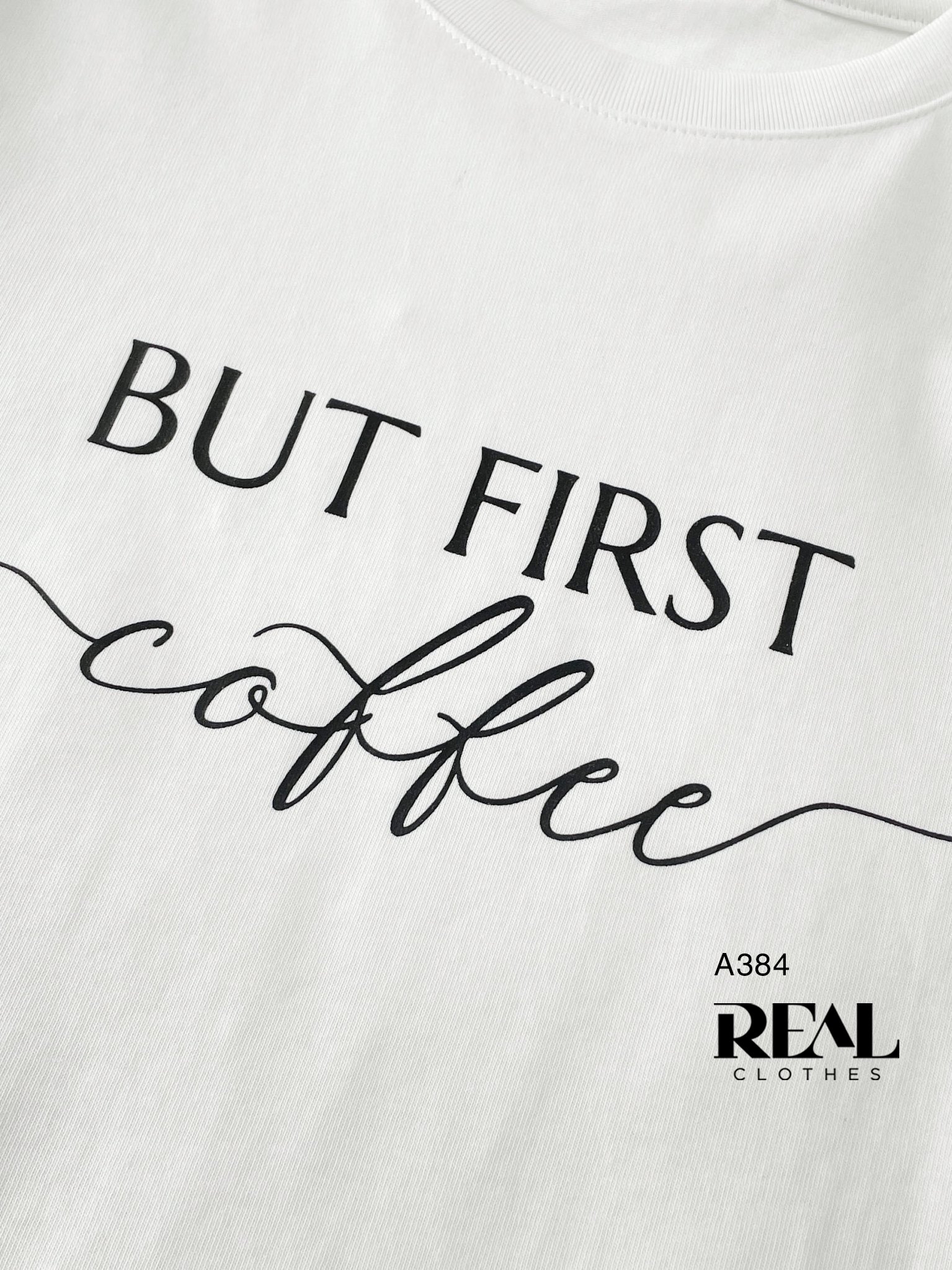 Áo thun cotton trắng COFFEE SALE