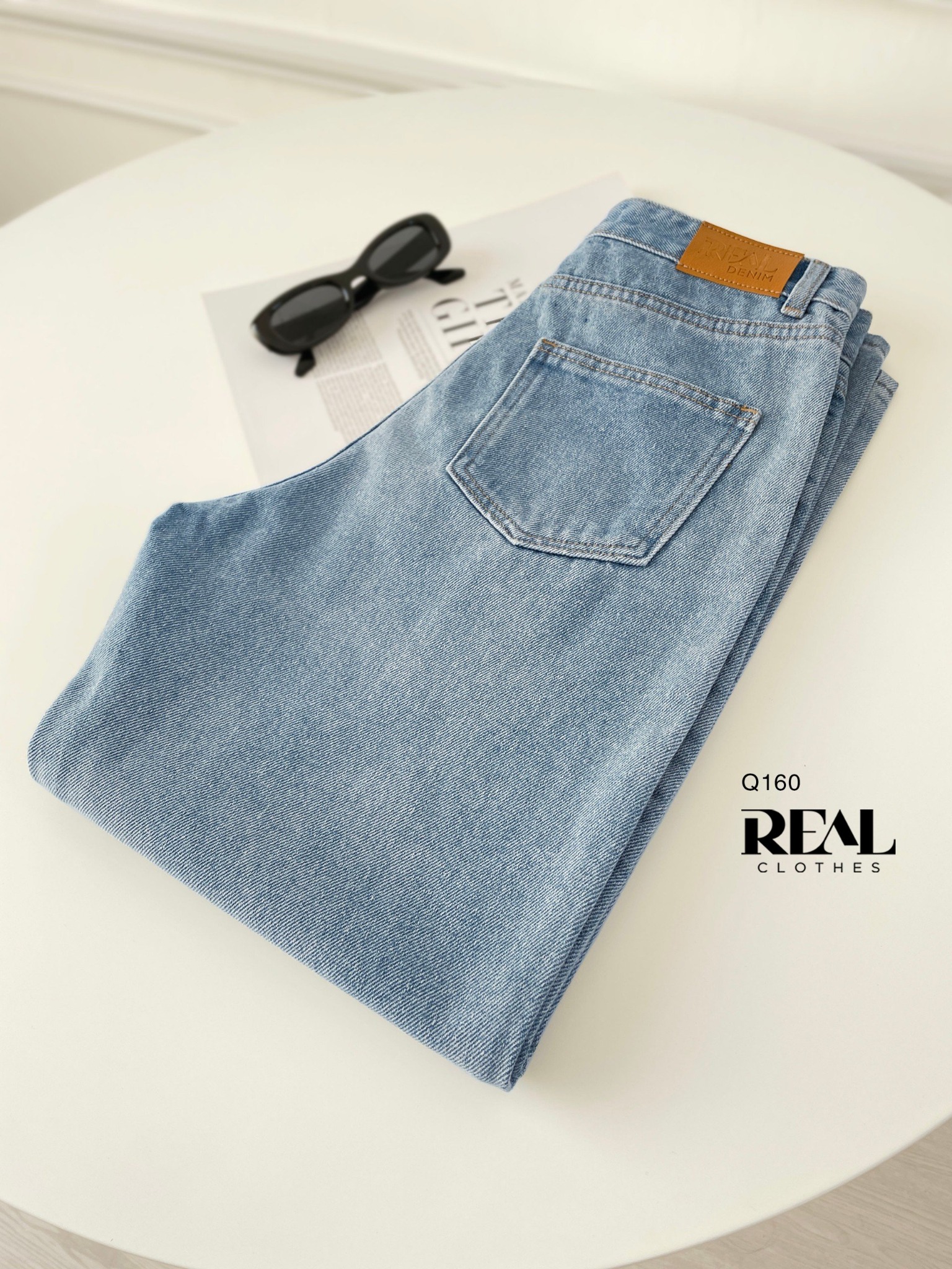 Quần Jeans baggy xanh đậm SALE - size XS