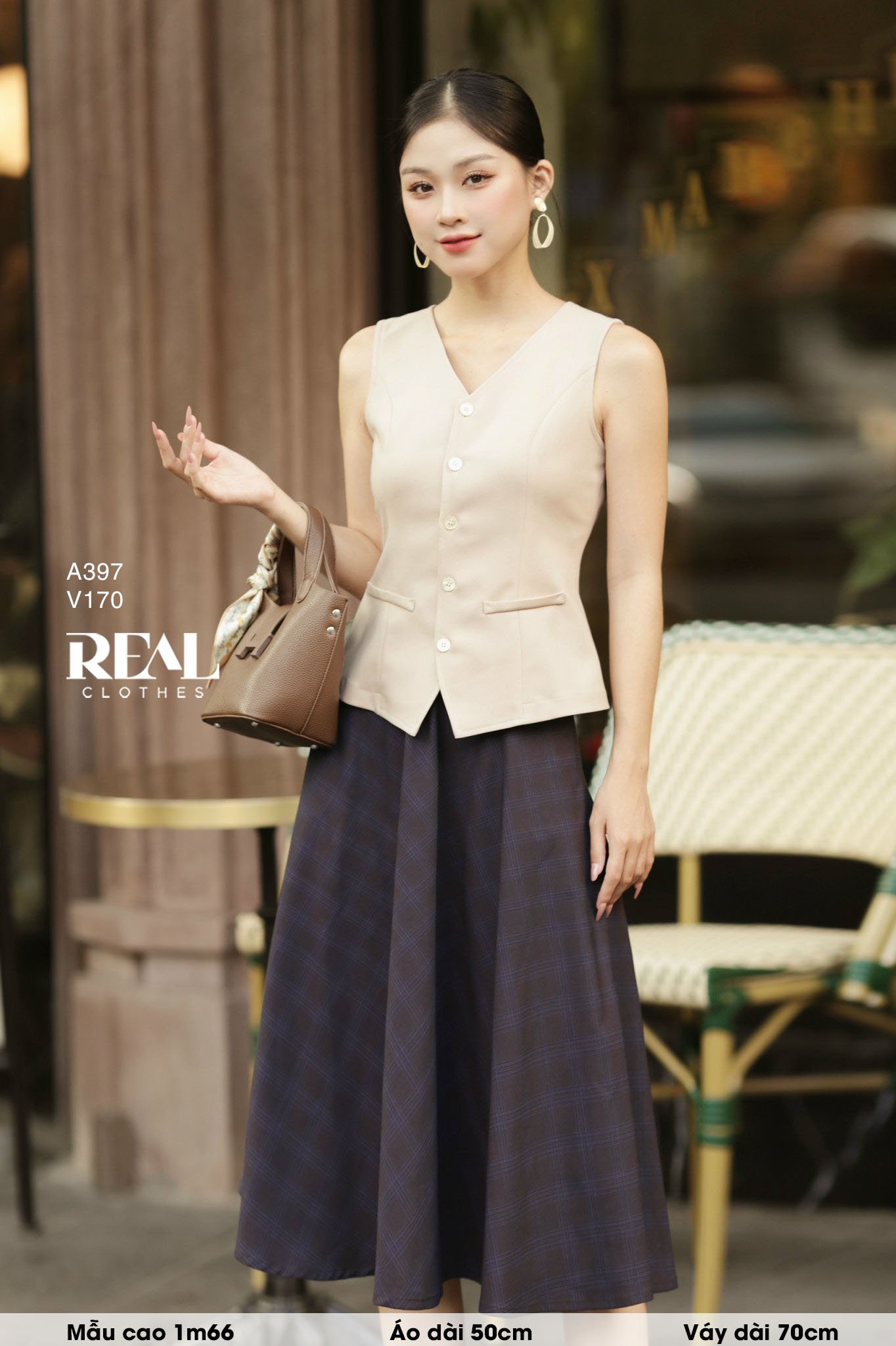 Áo kiểu ghile nude