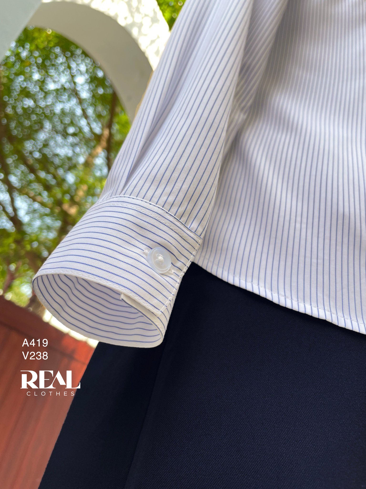 Sơ mi cổ Đức sọc xanh SALE