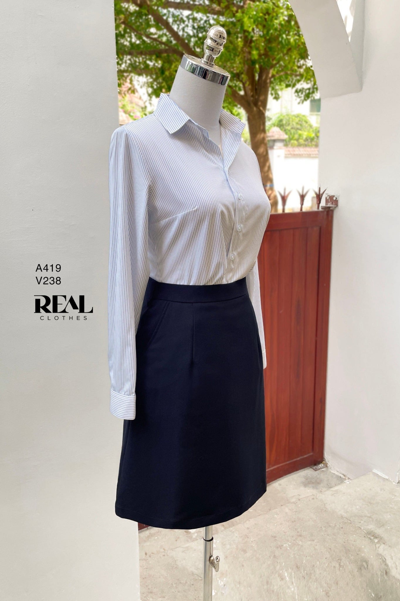 Sơ mi cổ Đức sọc xanh SALE