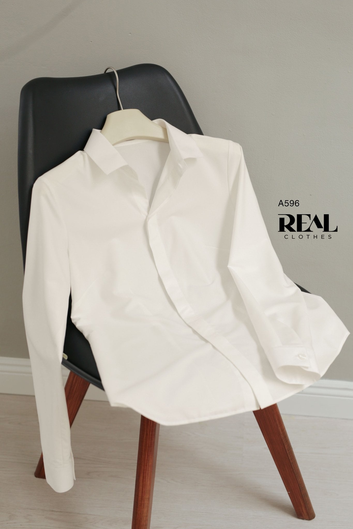 Sơ mi lụa sồi trắng tay dài