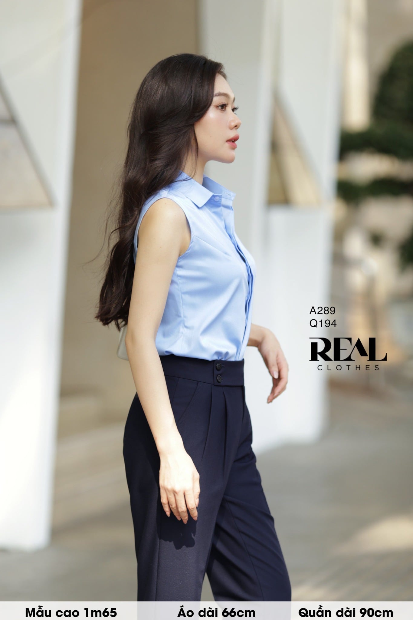 Sơ mi blue không tay