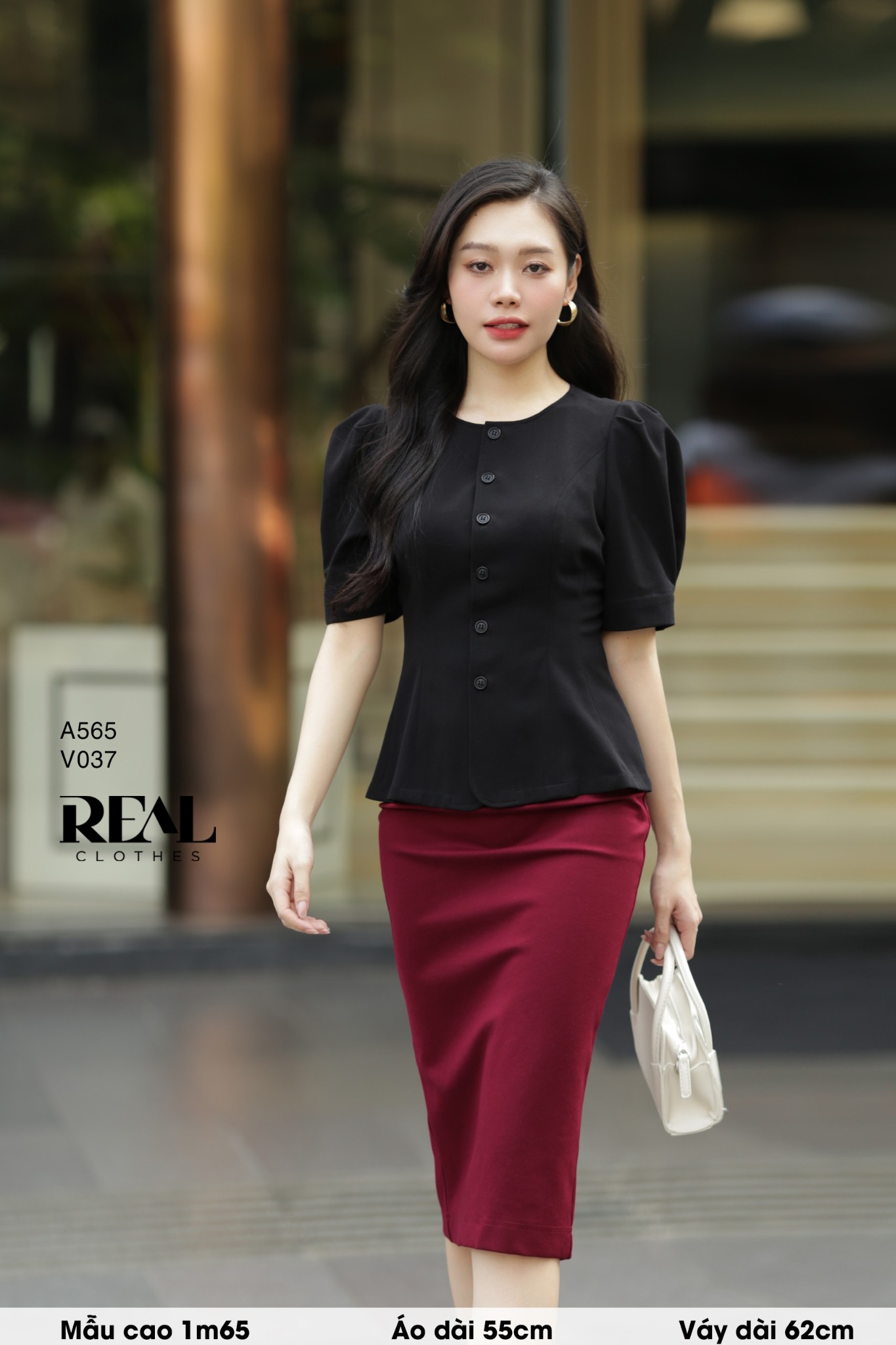 Bút chì midi thun đỏ đô SALE