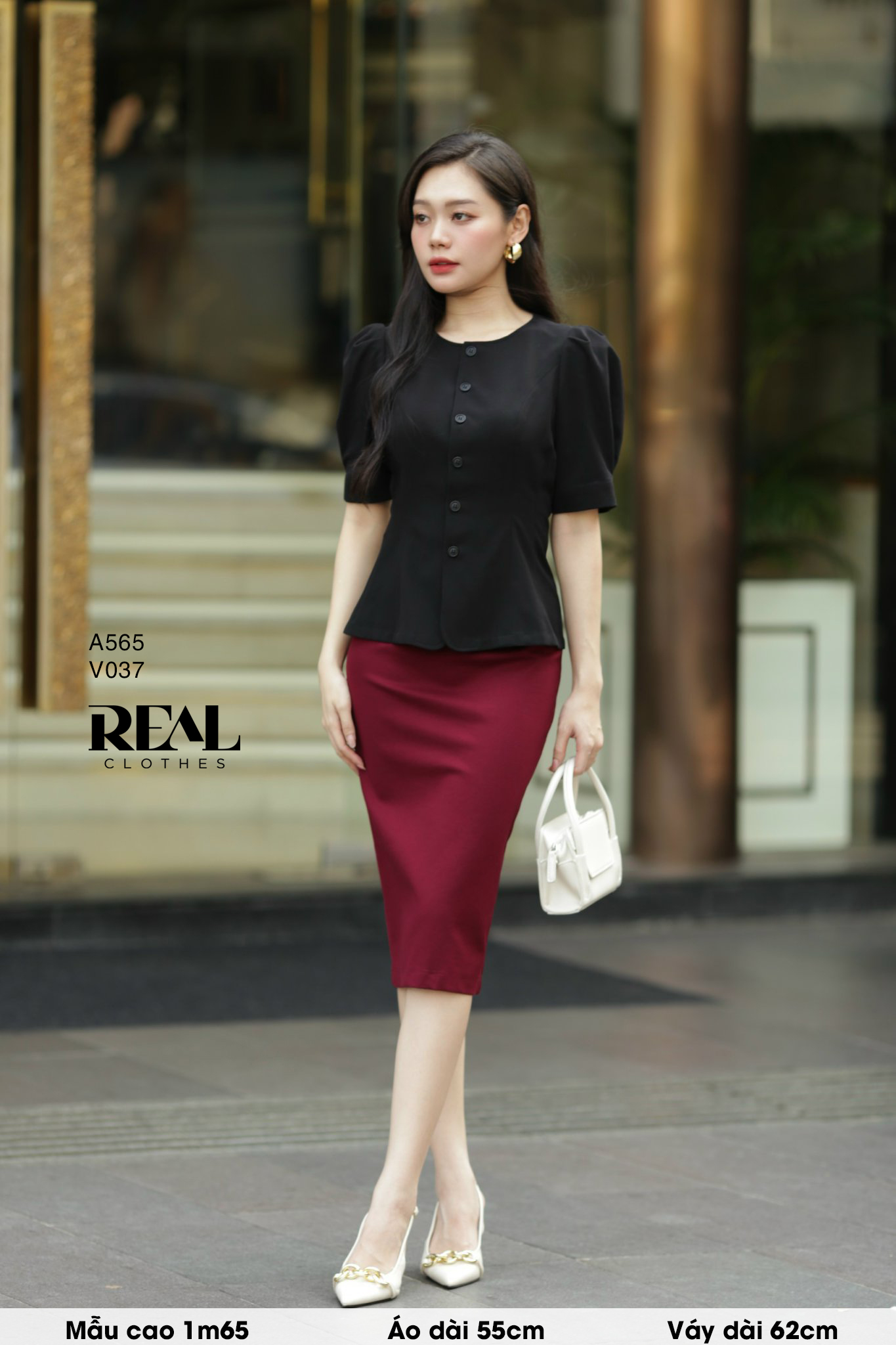 Bút chì midi thun đỏ đô SALE