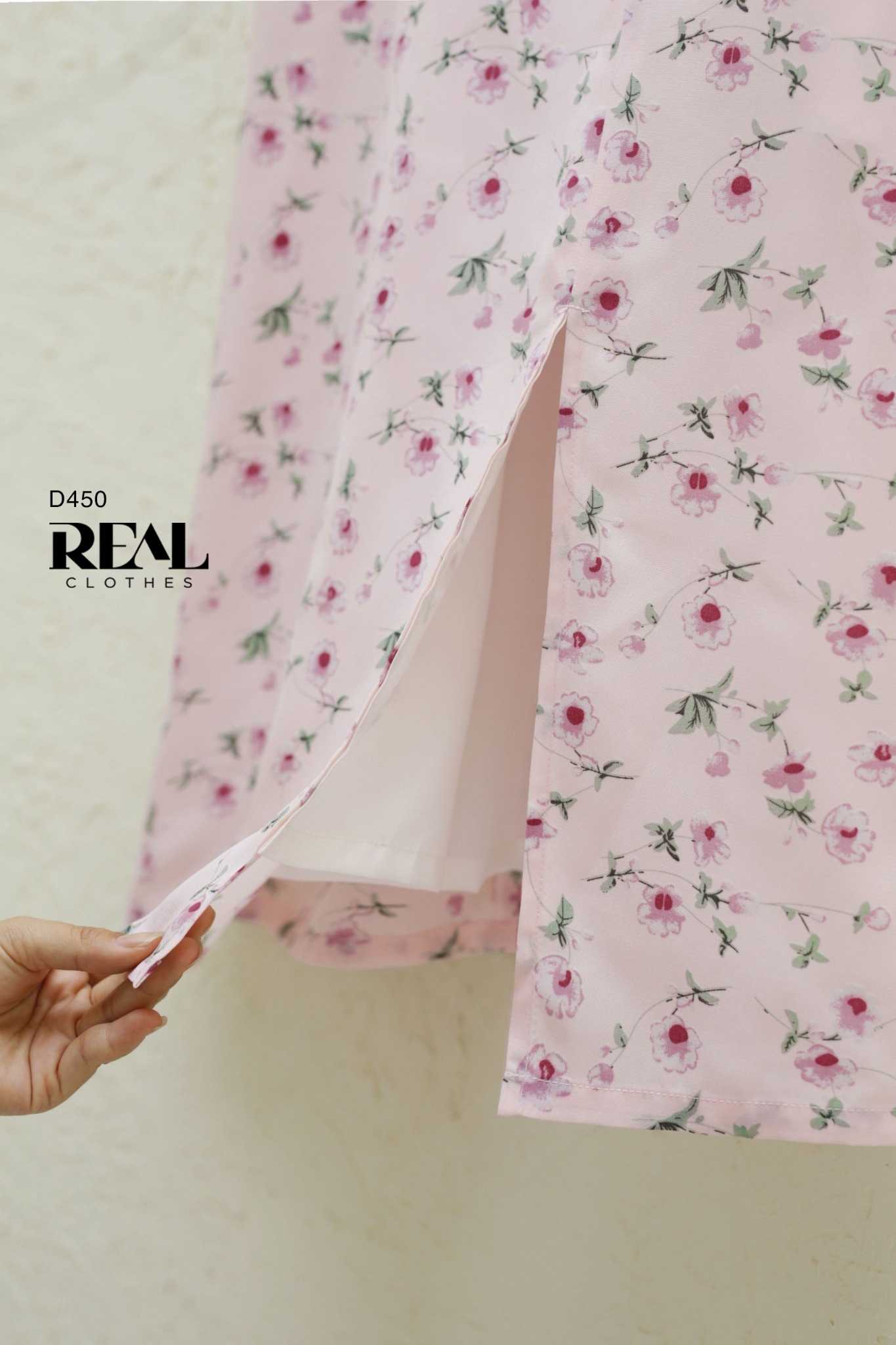 Đầm xẻ tà hoa hồng SALE