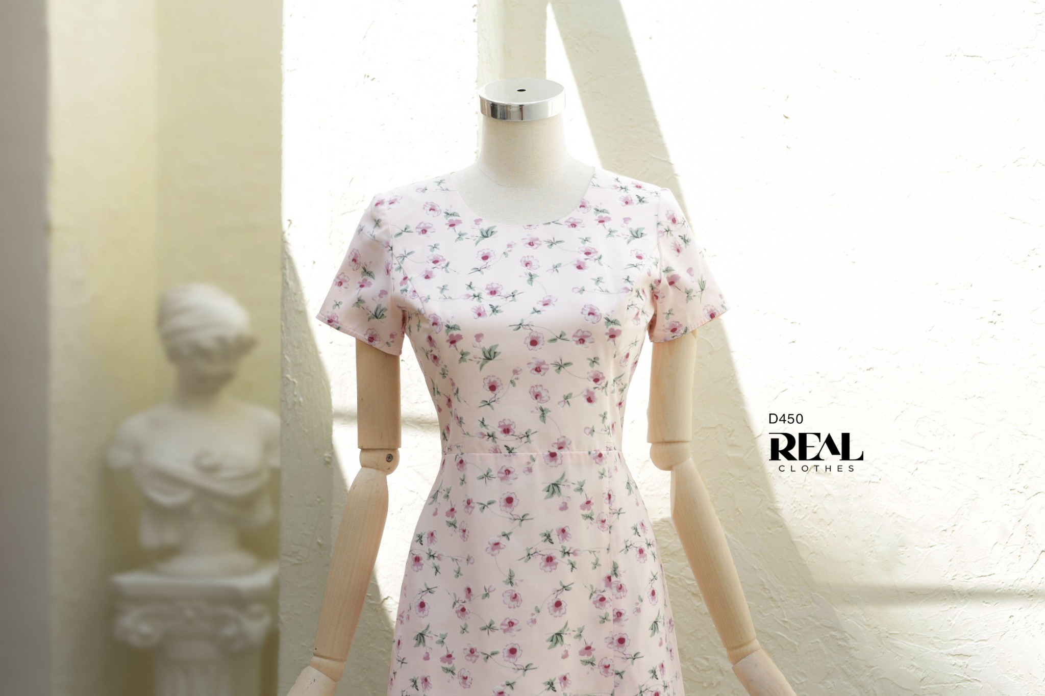 Đầm xẻ tà hoa hồng SALE