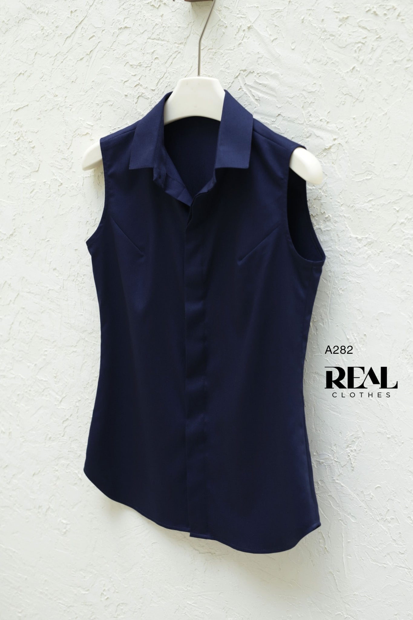 Sơ mi navy không tay