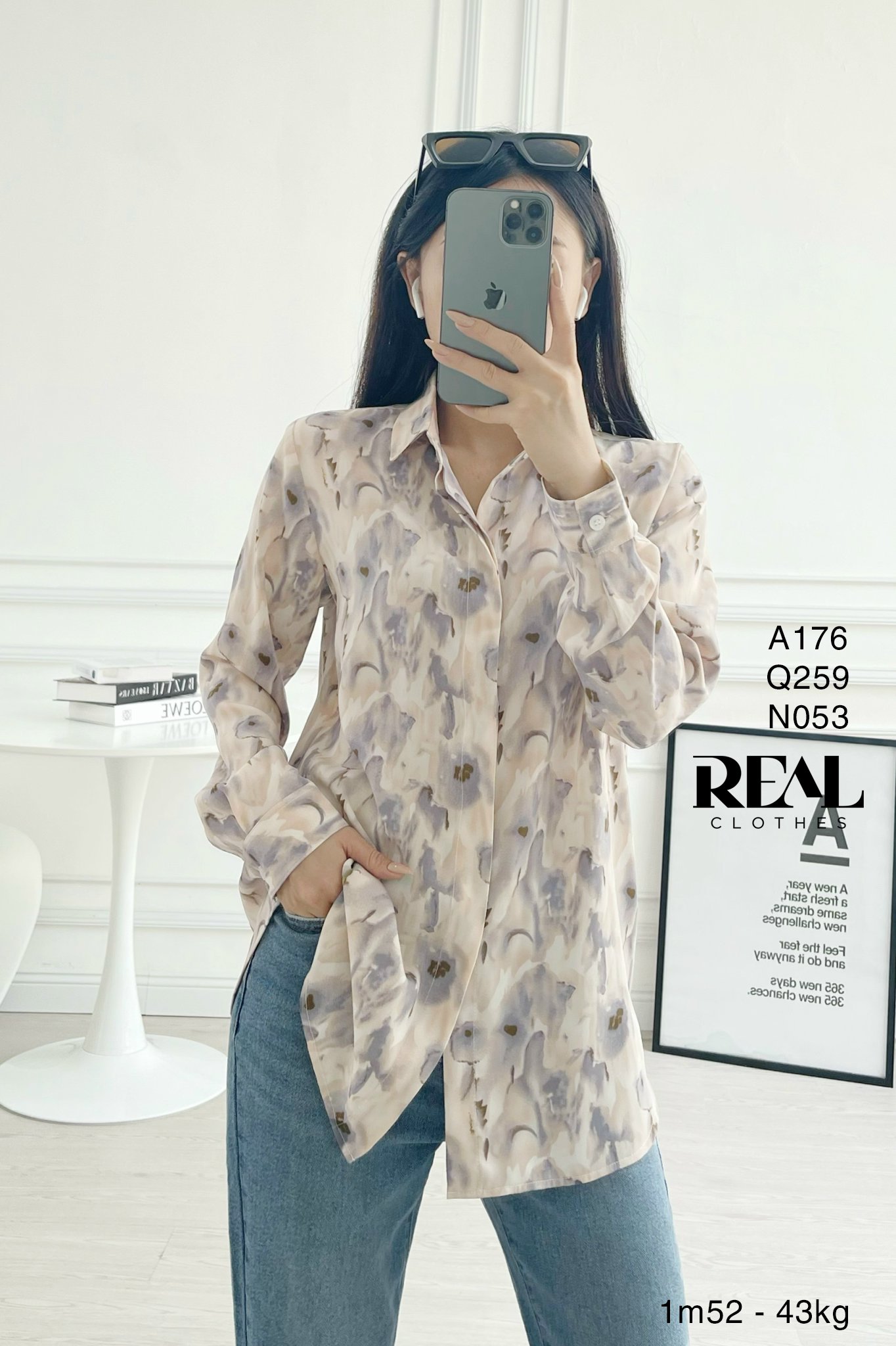 Sơ mi hoa tím SALE