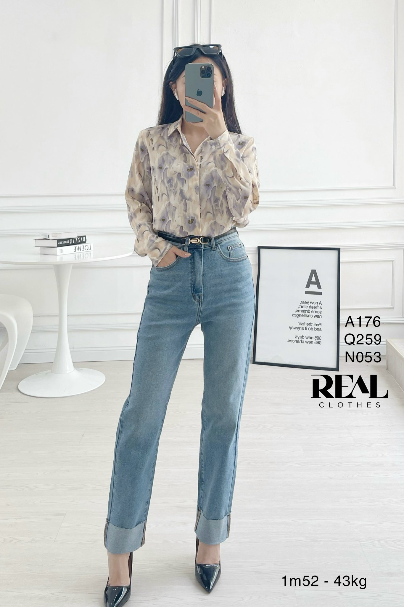 Sơ mi hoa tím SALE