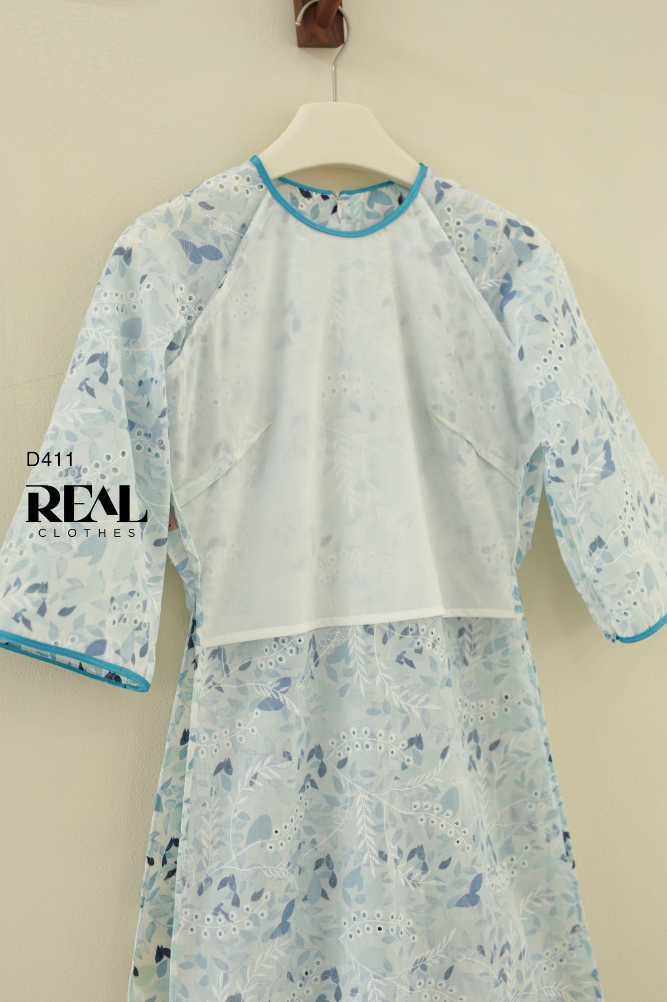 Áo dài cách tân thanh mai blue LÓT SALE