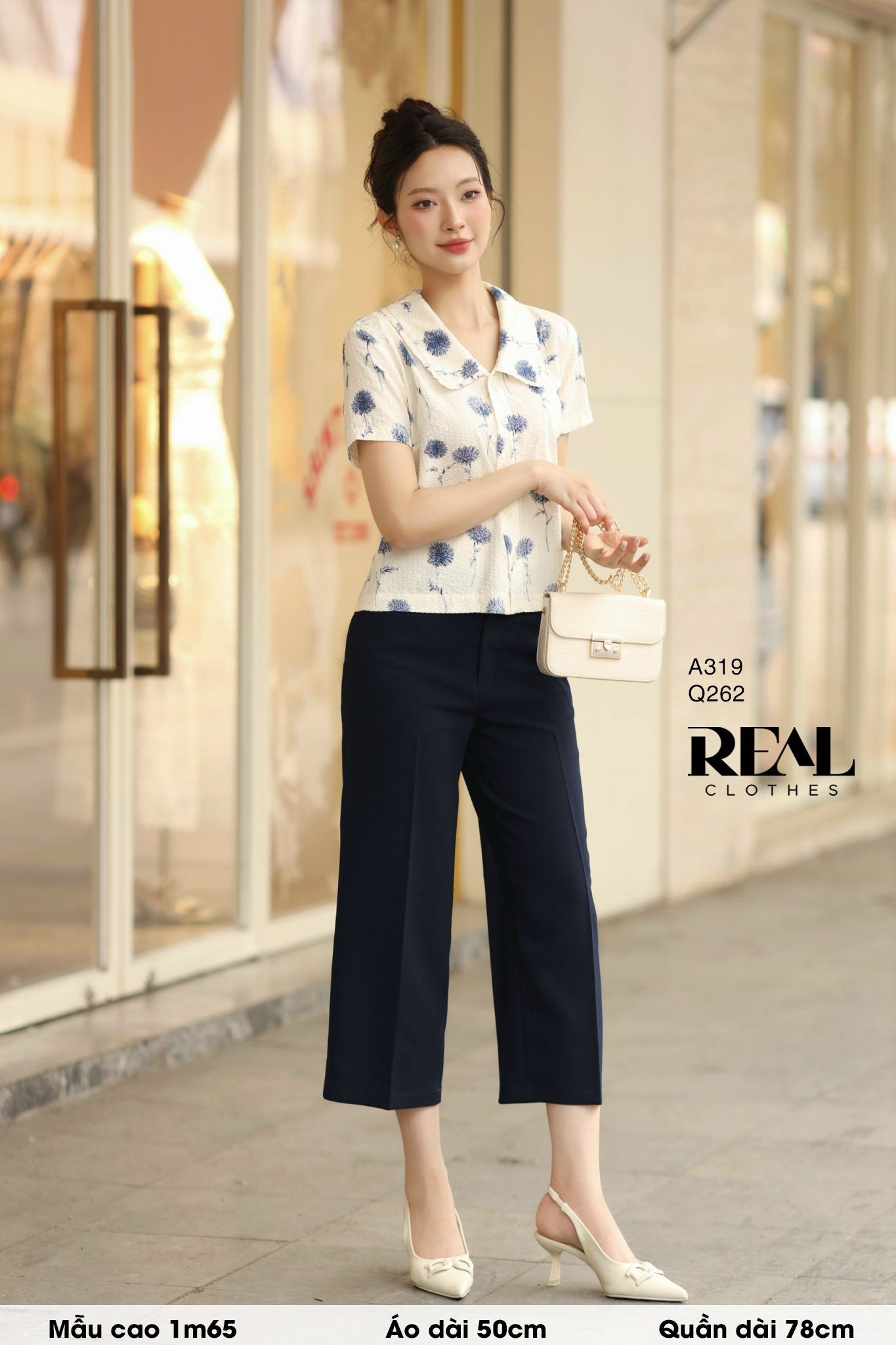  Quần culottes xanh đen 