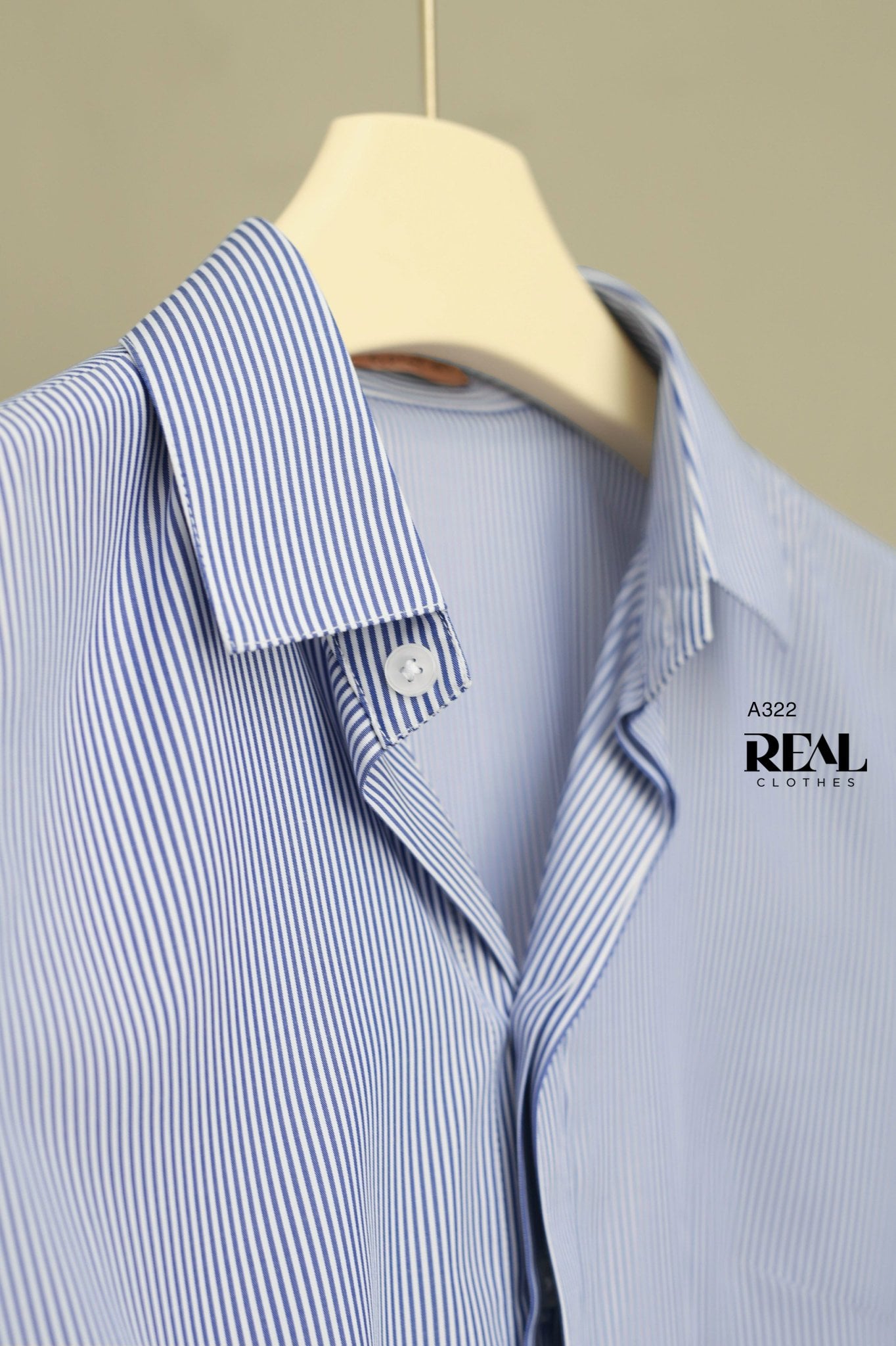 Sơ mi sọc xanh đậm tay đủ SALE