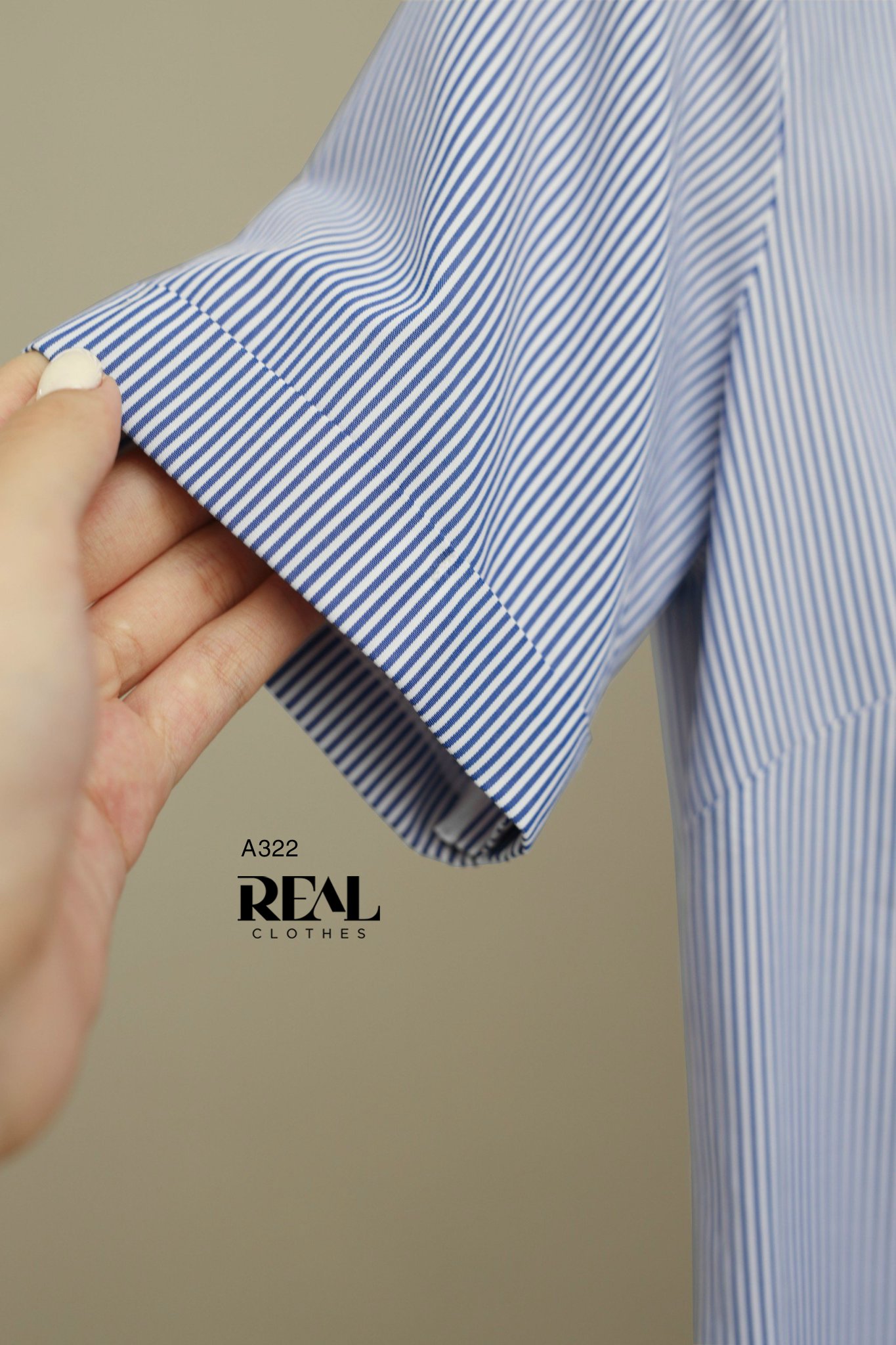 Sơ mi sọc xanh đậm tay đủ SALE