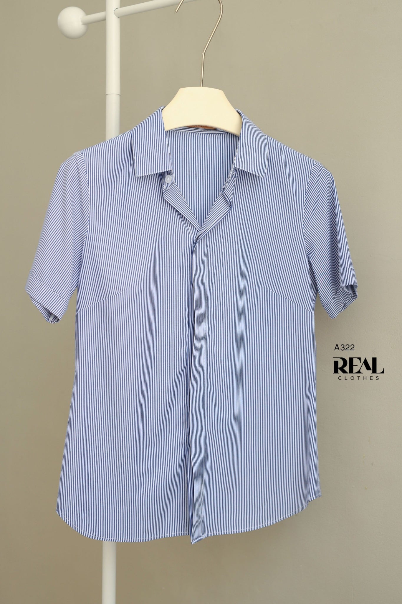 Sơ mi sọc xanh đậm tay đủ SALE