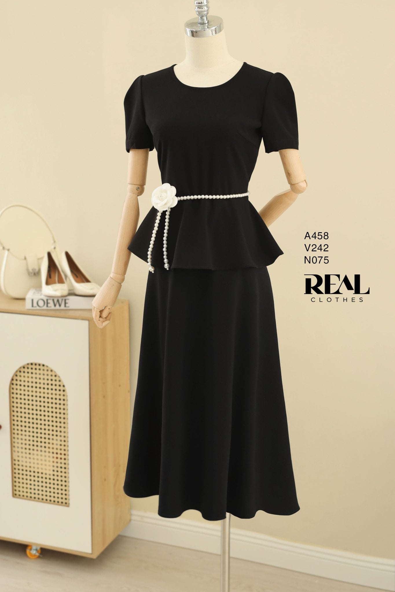 Áo peplum thun đen SALE