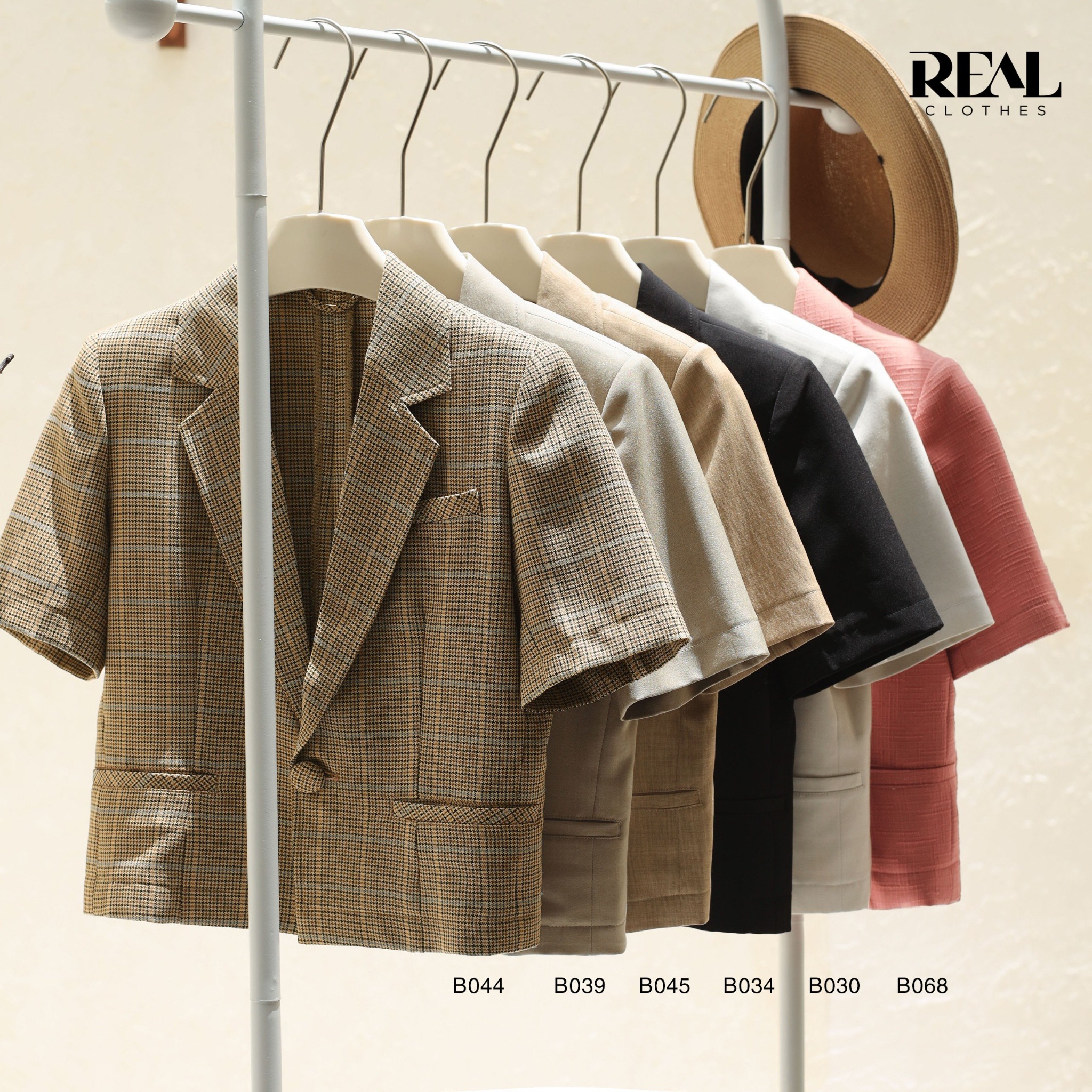 Blazer tay ngắn nâu vàng SALE