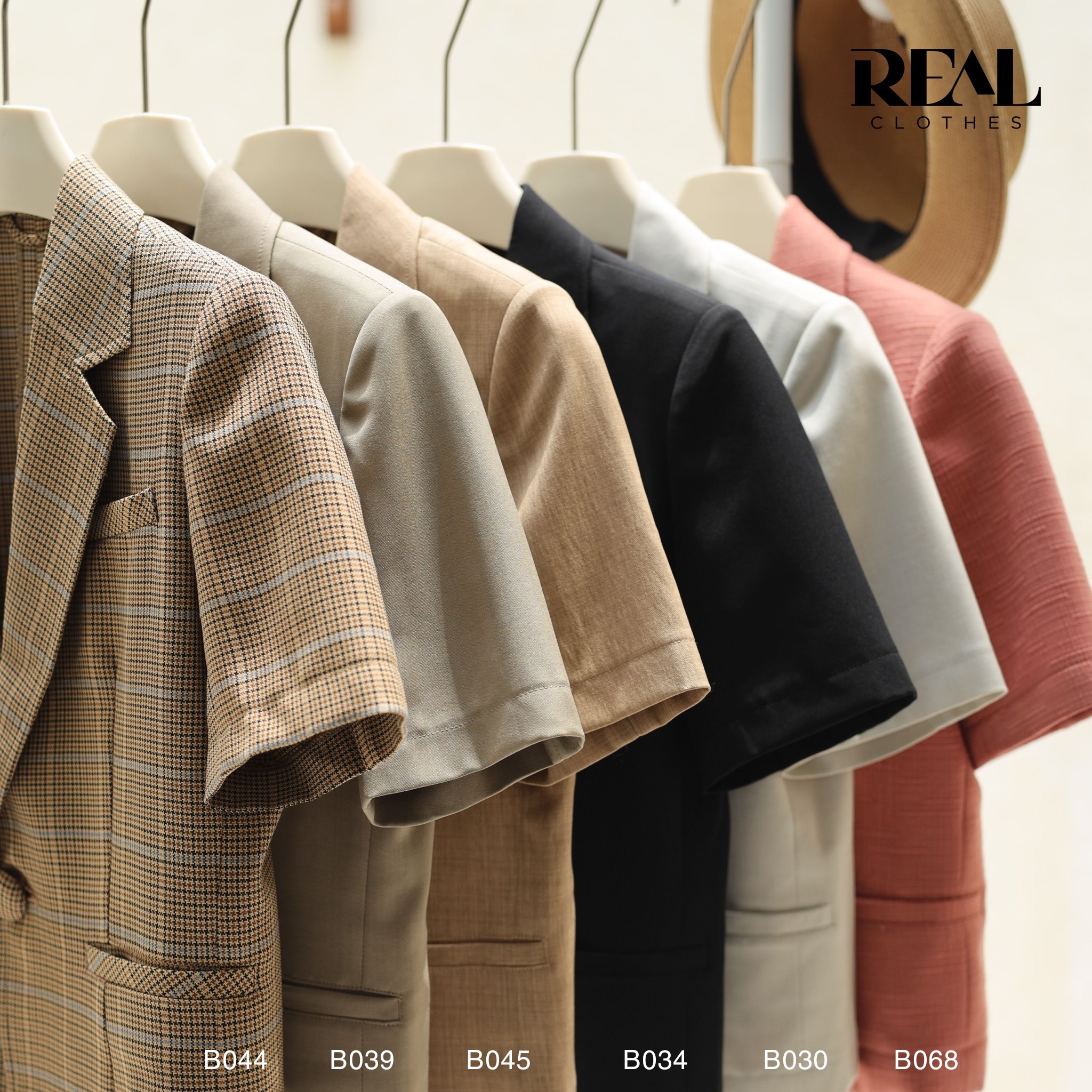 Blazer tay ngắn caro nâu SALE