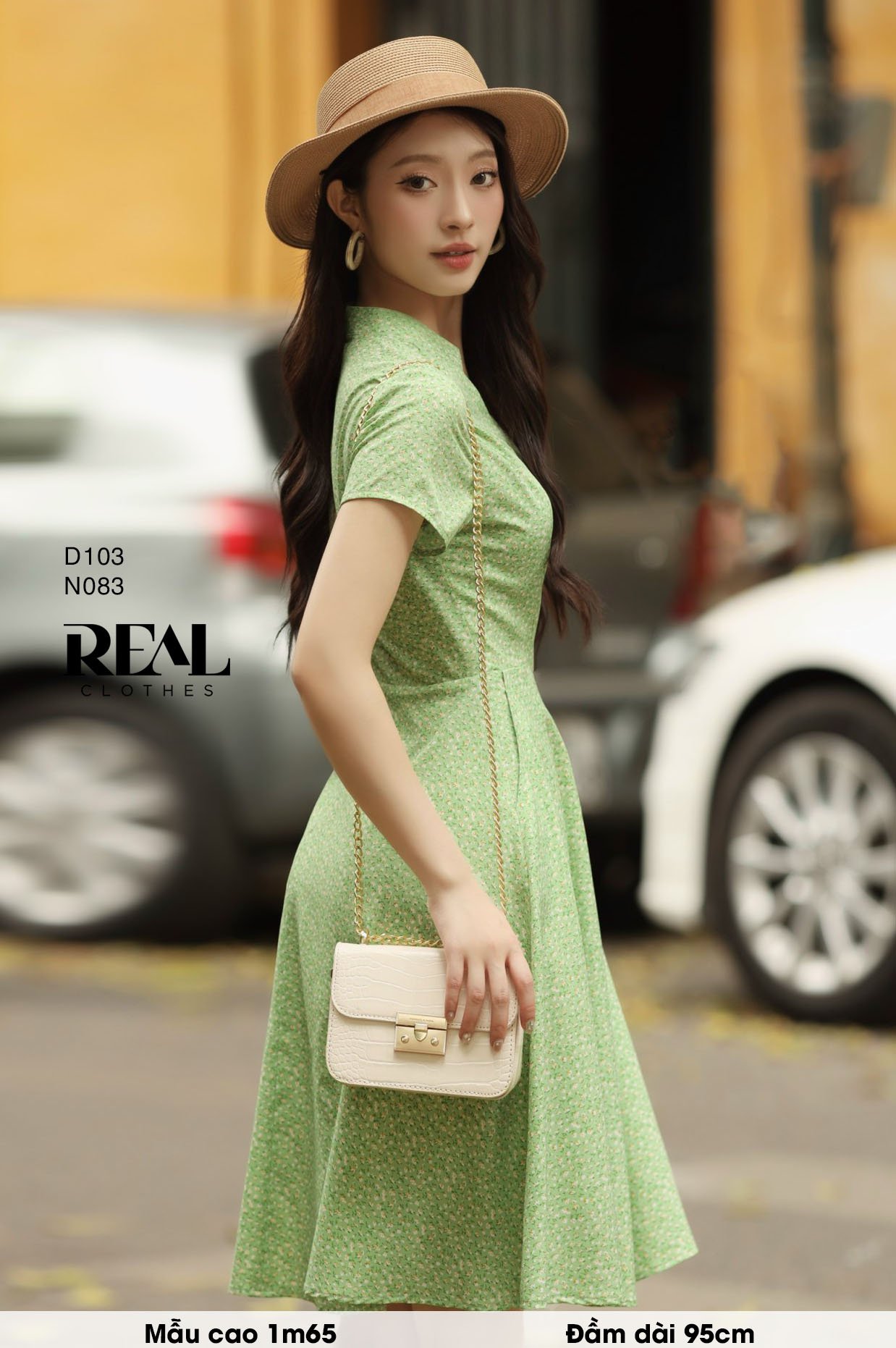 Đầm Summer hoa xanh lá SALE